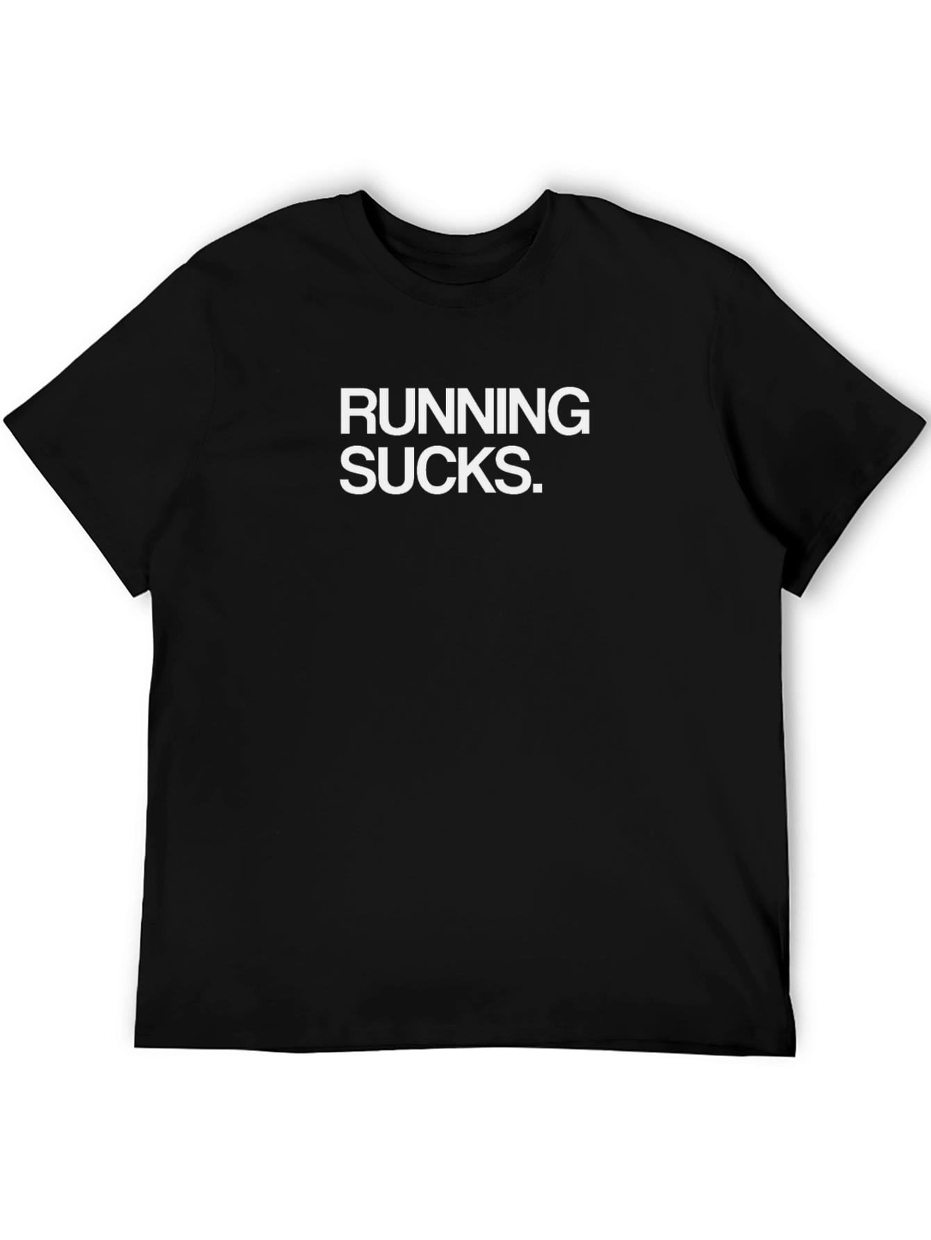 Black Running Sucks T-Shirt - Humorous Workout Tee view 5