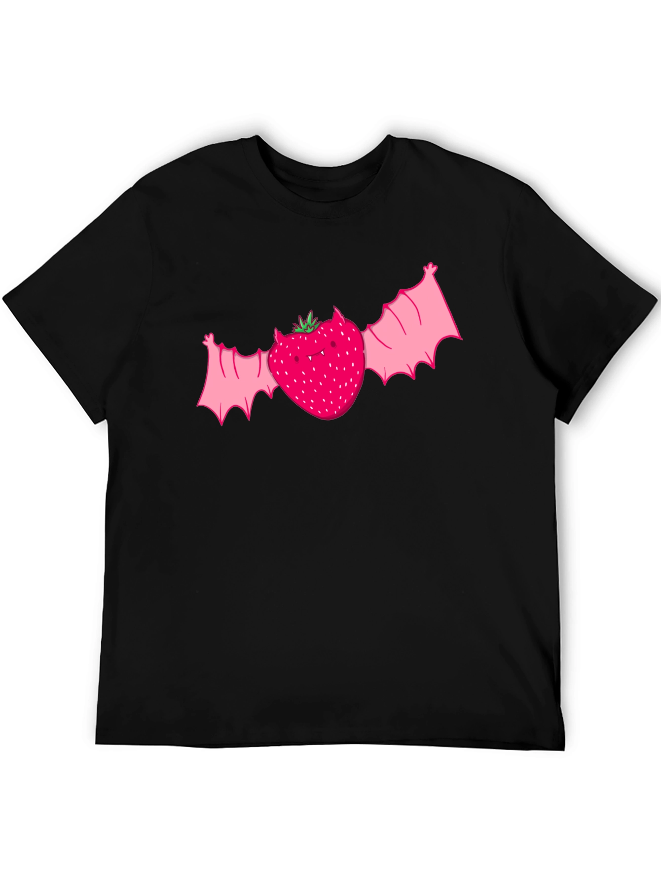 Black Strawberry Bat Graphic Tee - Unique Horror Style view 5