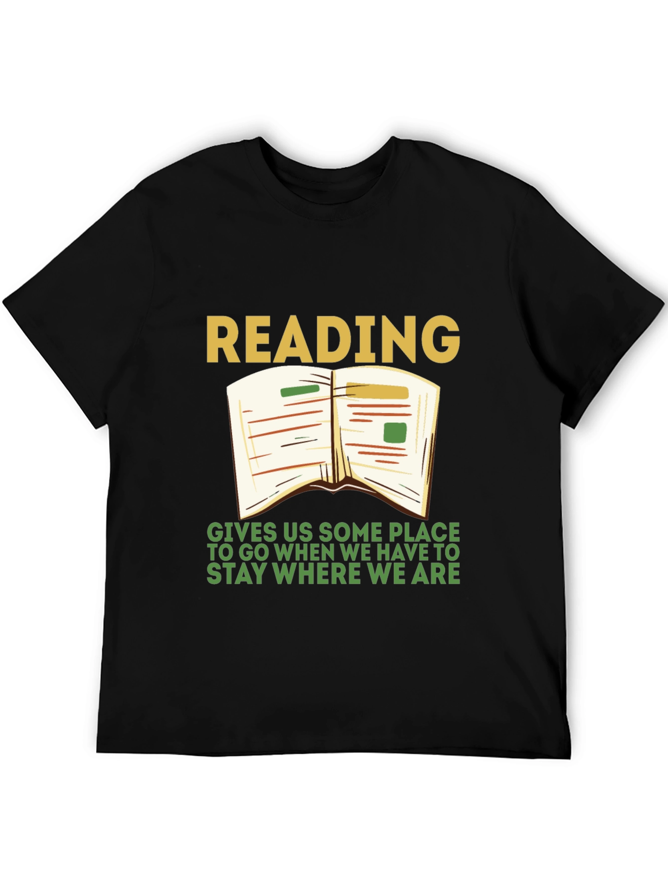 Black Reading T-Shirt: Gives Us Some Place To Go view 5