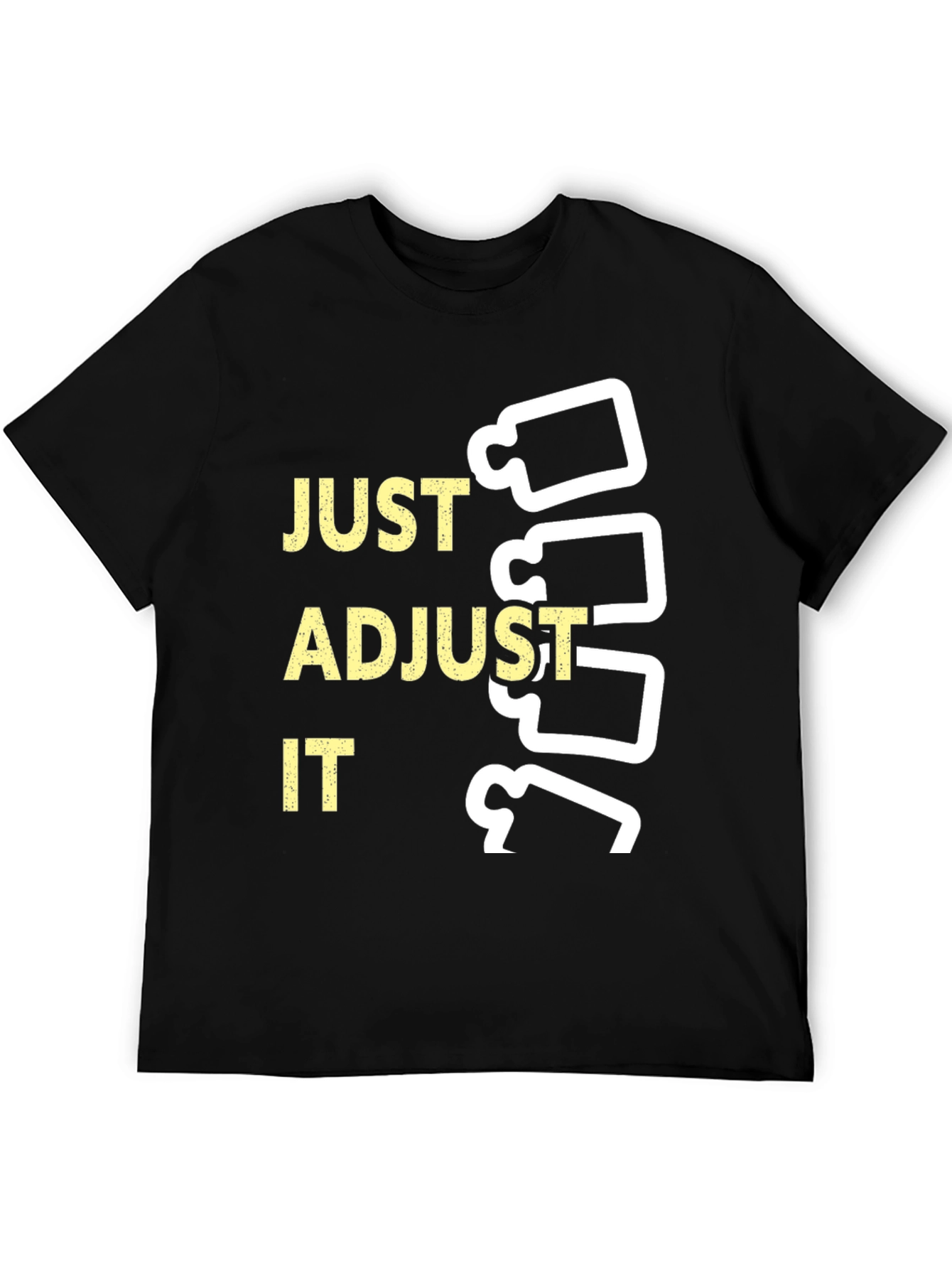 Black Just Adjust It Chiropractic T-Shirt view 5