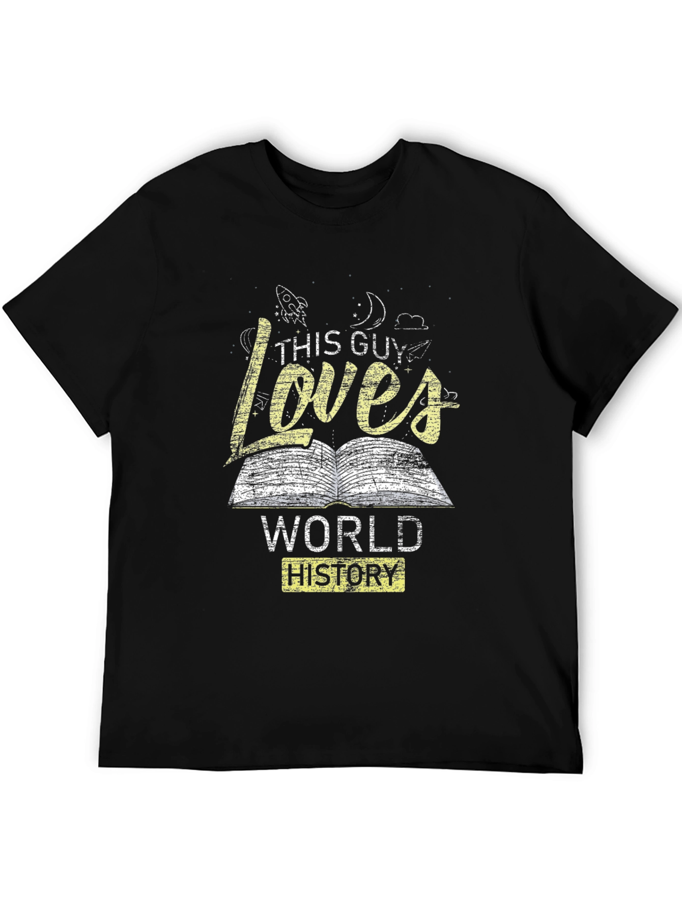 Black This Guy Loves World History Graphic T-Shirt view 5
