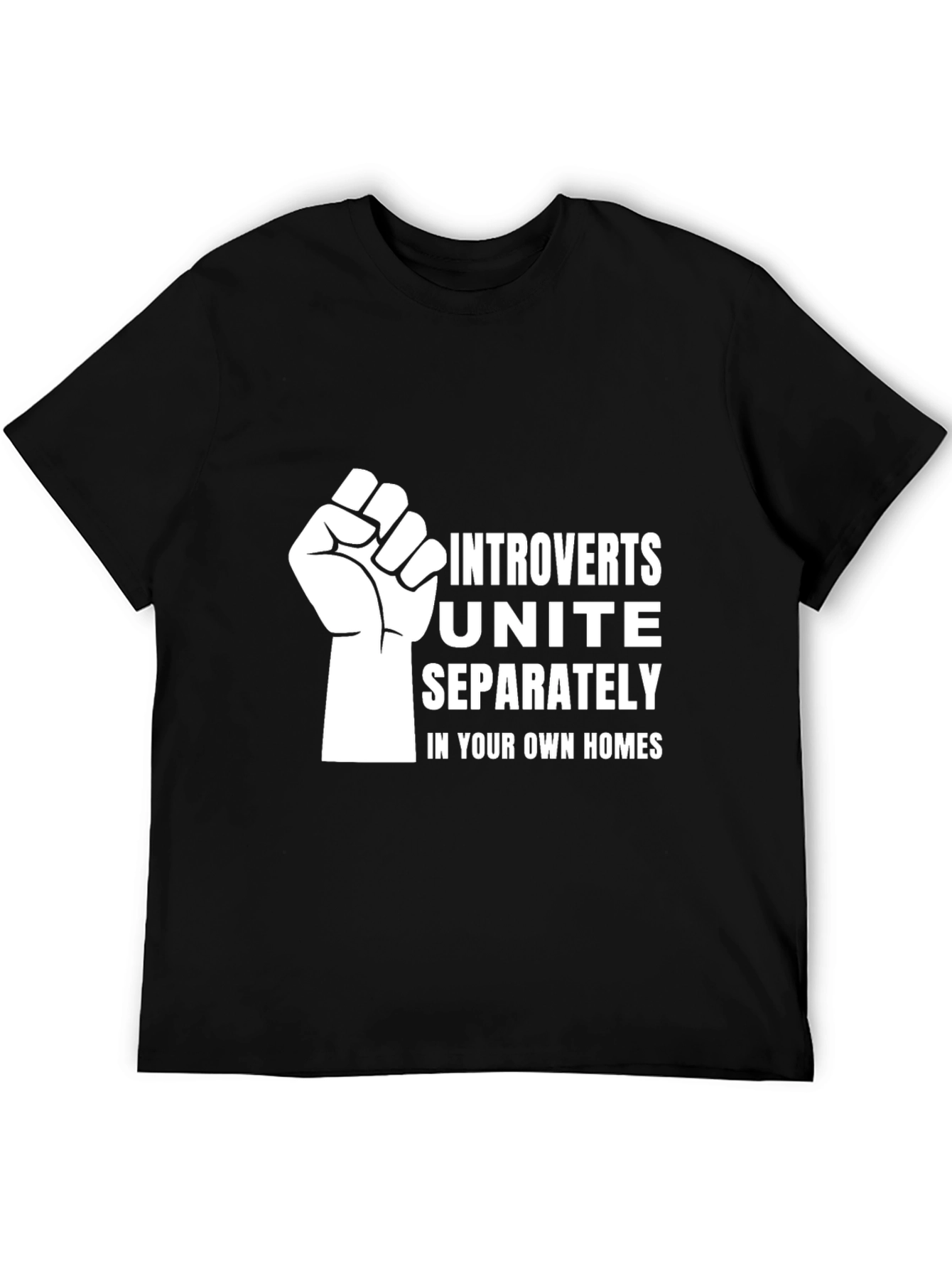 Black Introverts Unite Separately T-Shirt, Funny Slogan Tee view 5