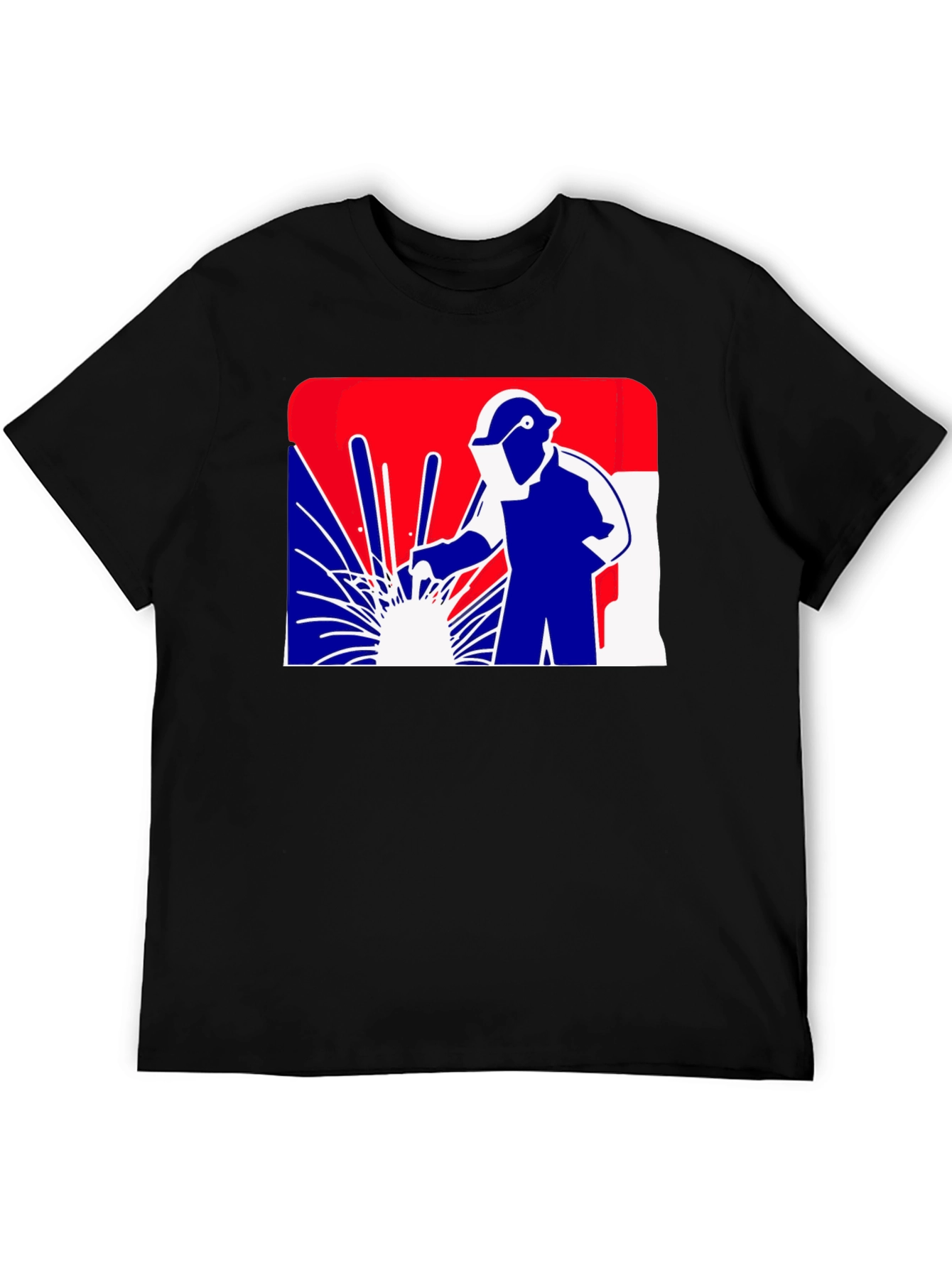 Black Welder Graphic T-Shirt - Patriotic Design view 5