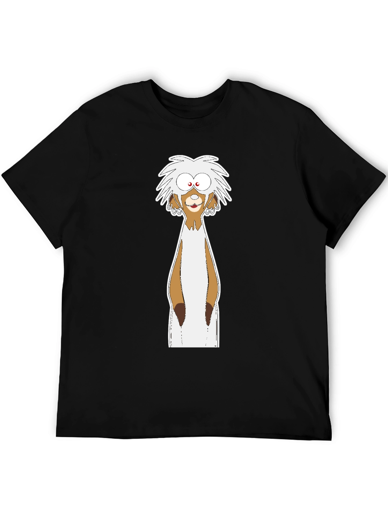 Black Cartoon Meerkat Graphic T-Shirt view 5