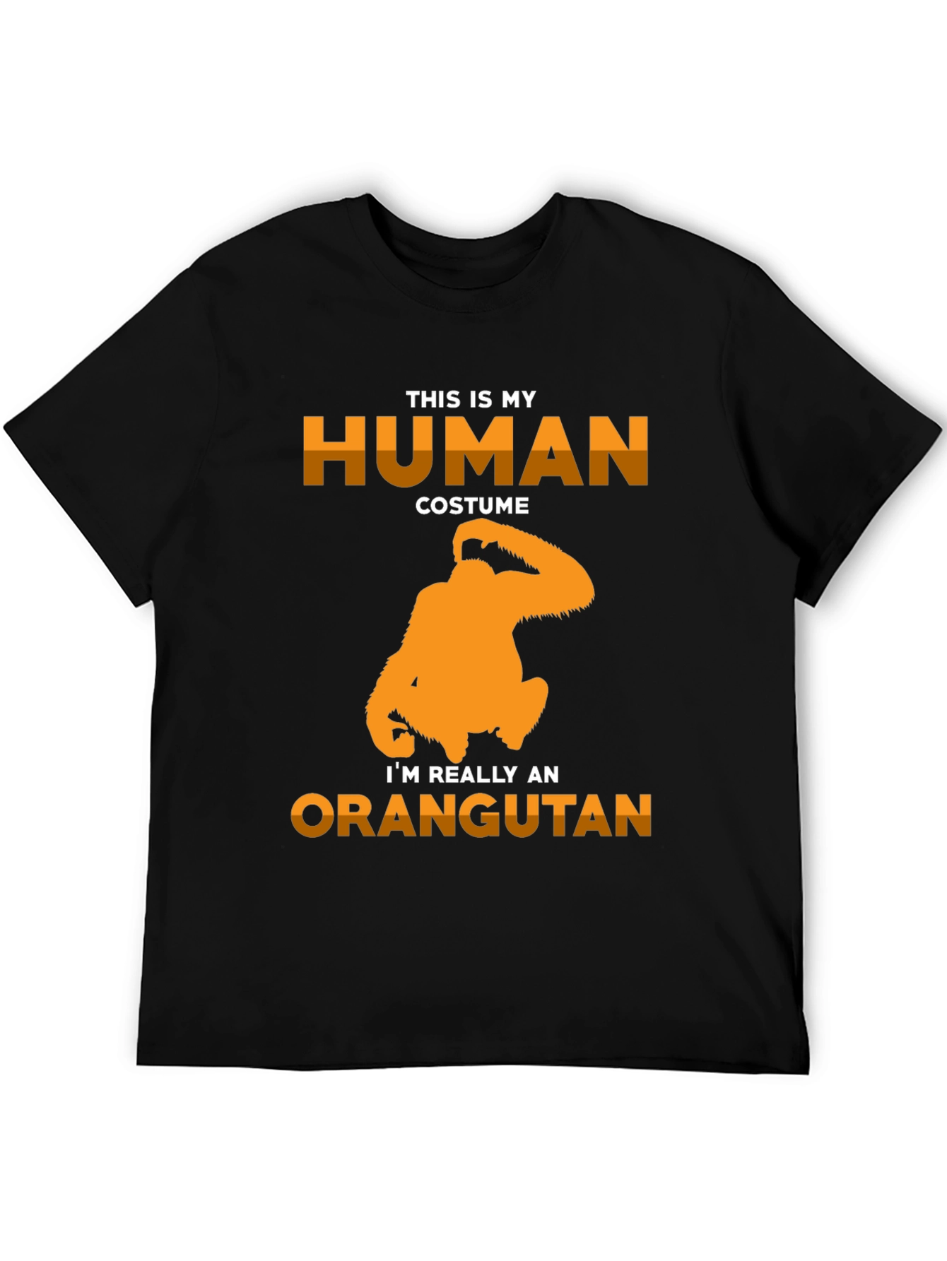 Black Human Costume Orangutan Graphic T-Shirt view 5
