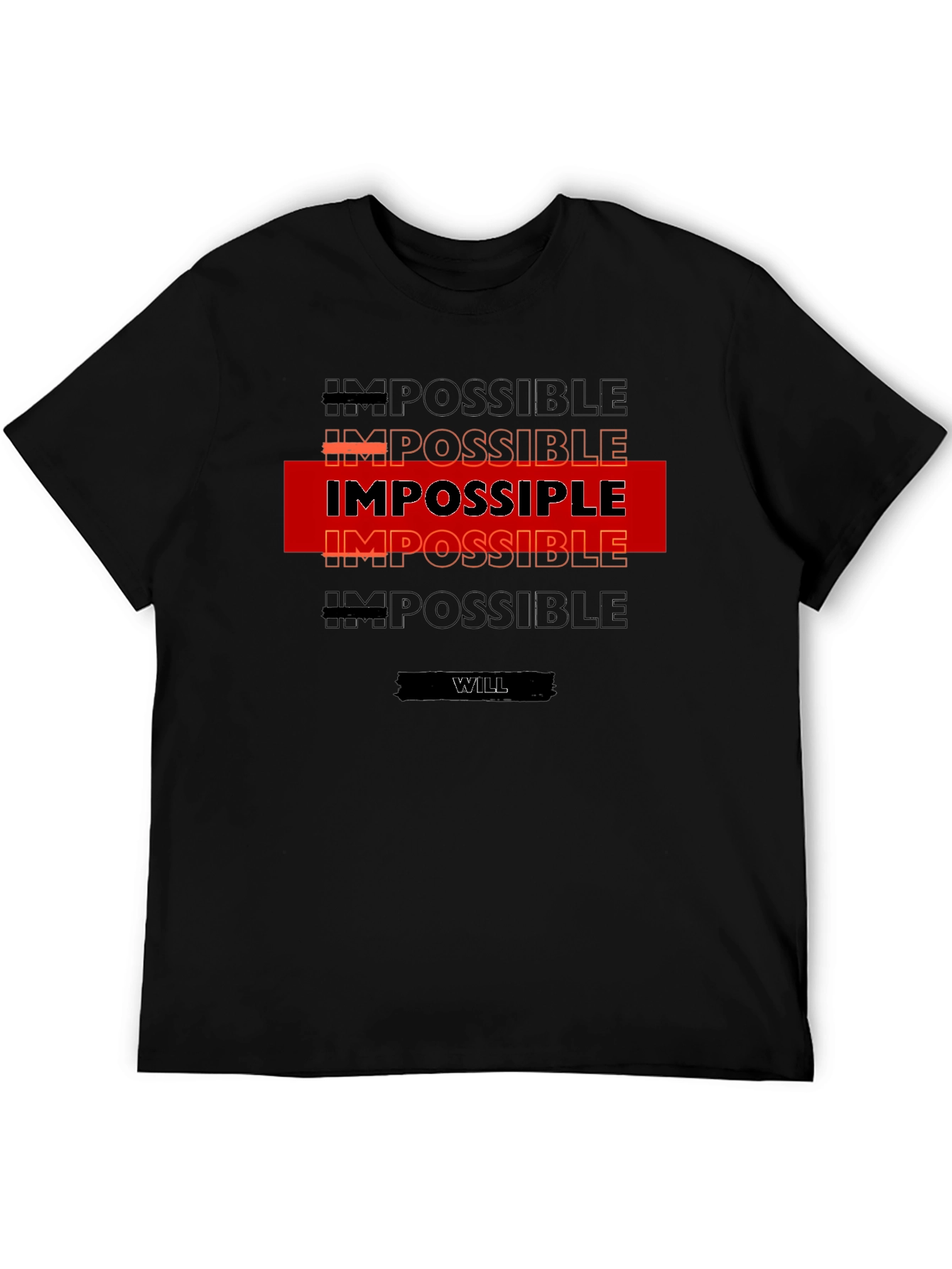 Black Impossible is Nothing T-Shirt - Motivational Design view 5