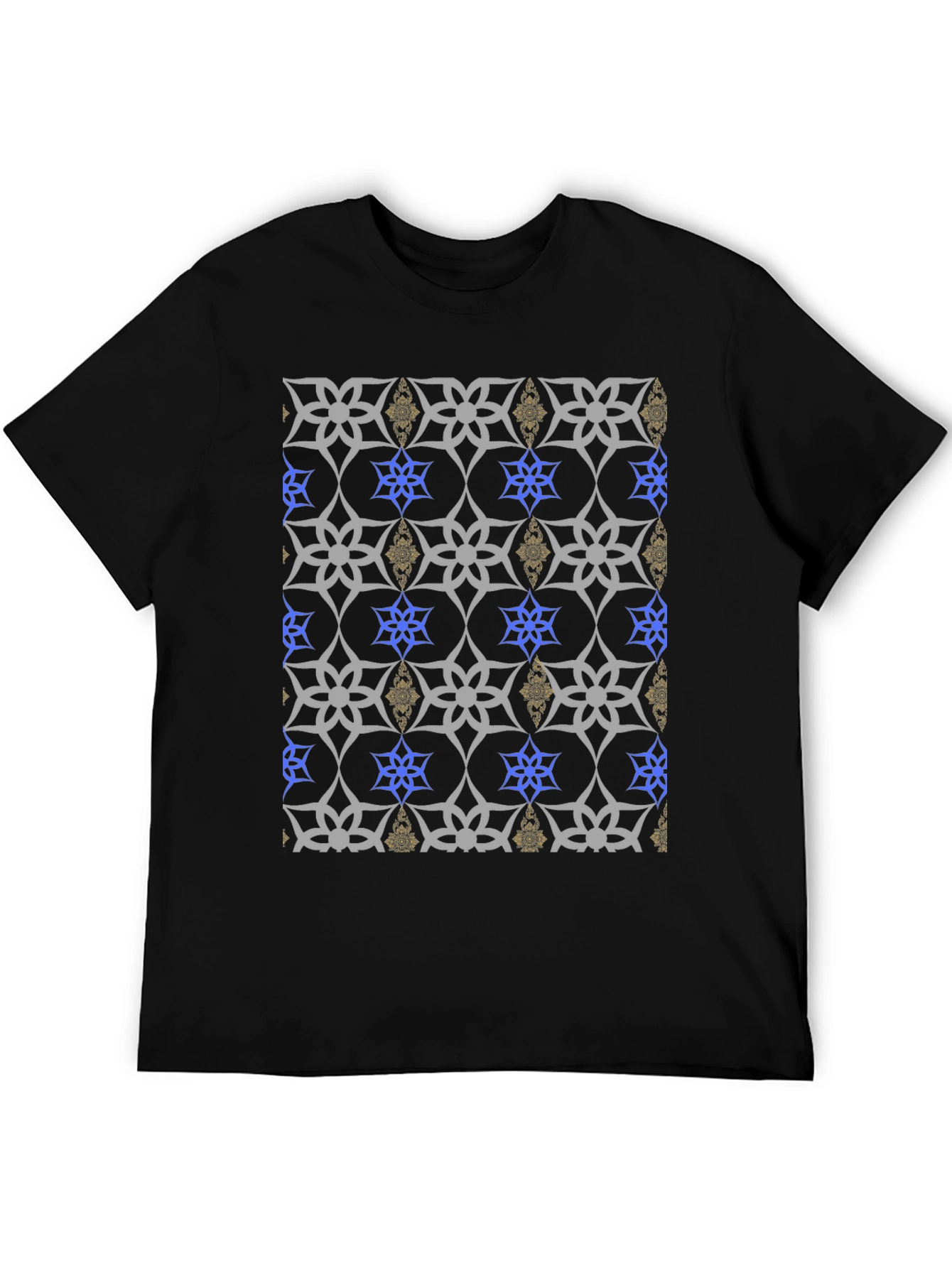Black Patterned Black T-Shirt view 5