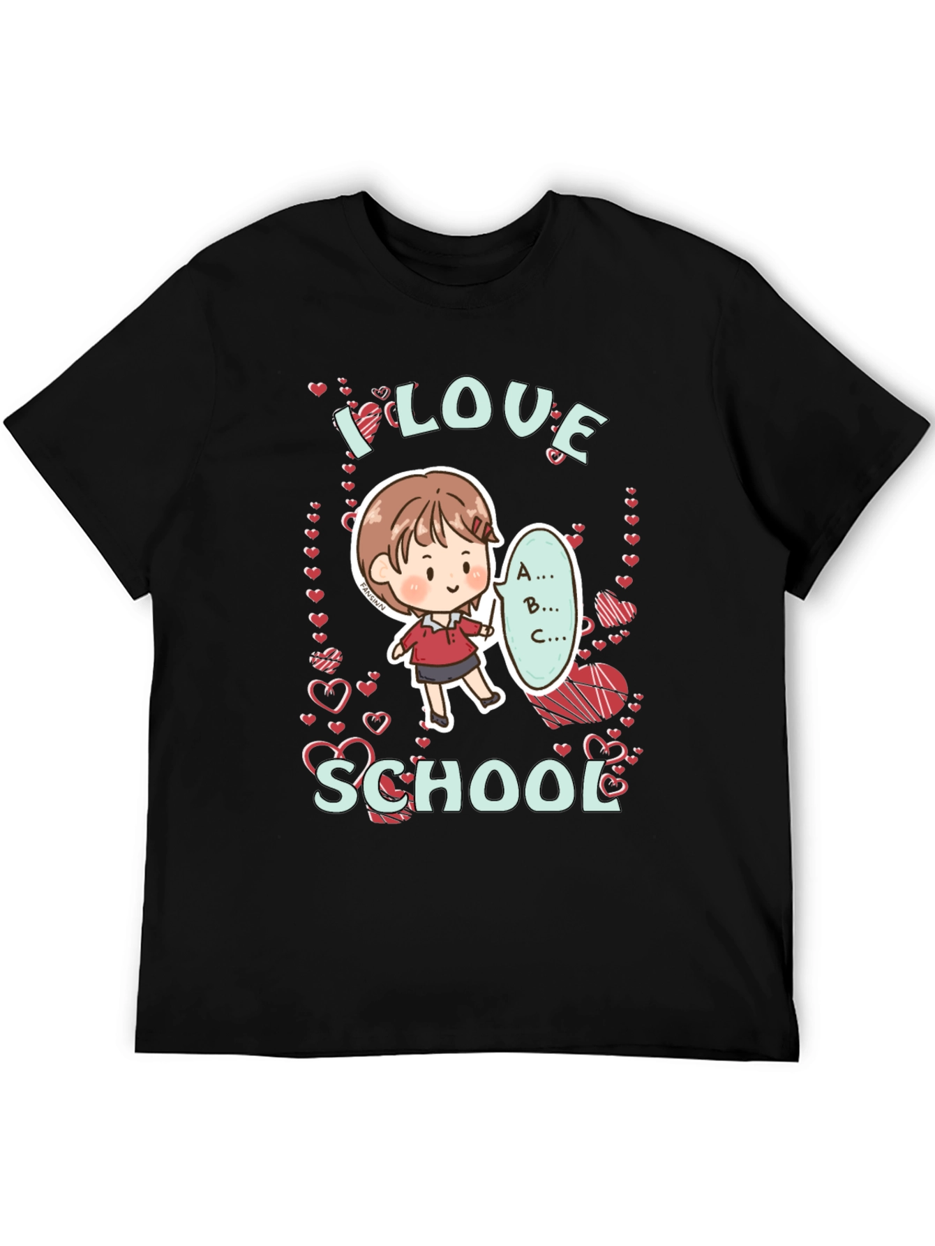 Black I Love School T-Shirt view 5