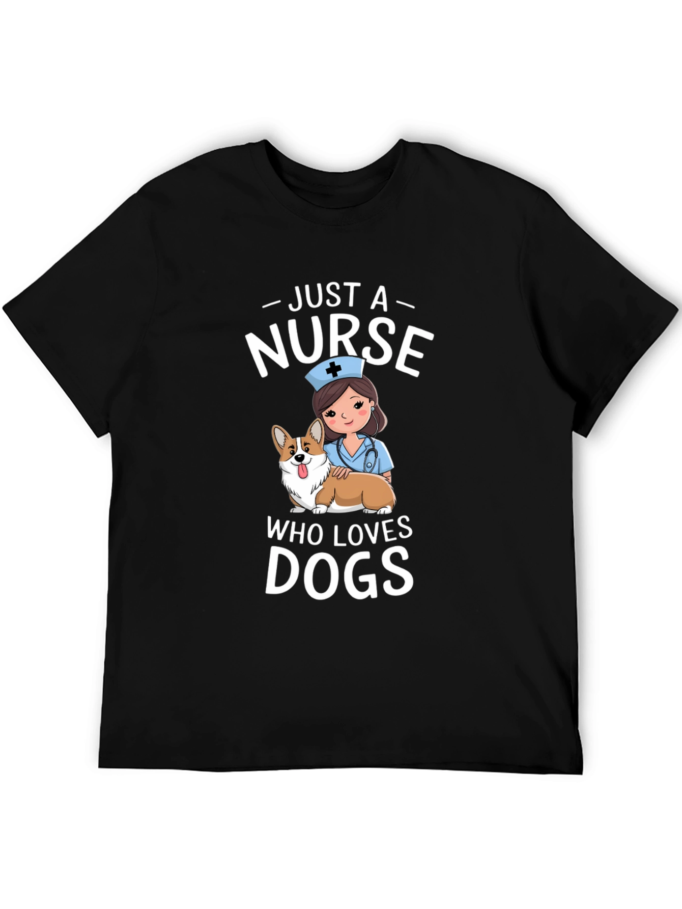 Black Just A Nurse Who Loves Dogs T-Shirt view 5