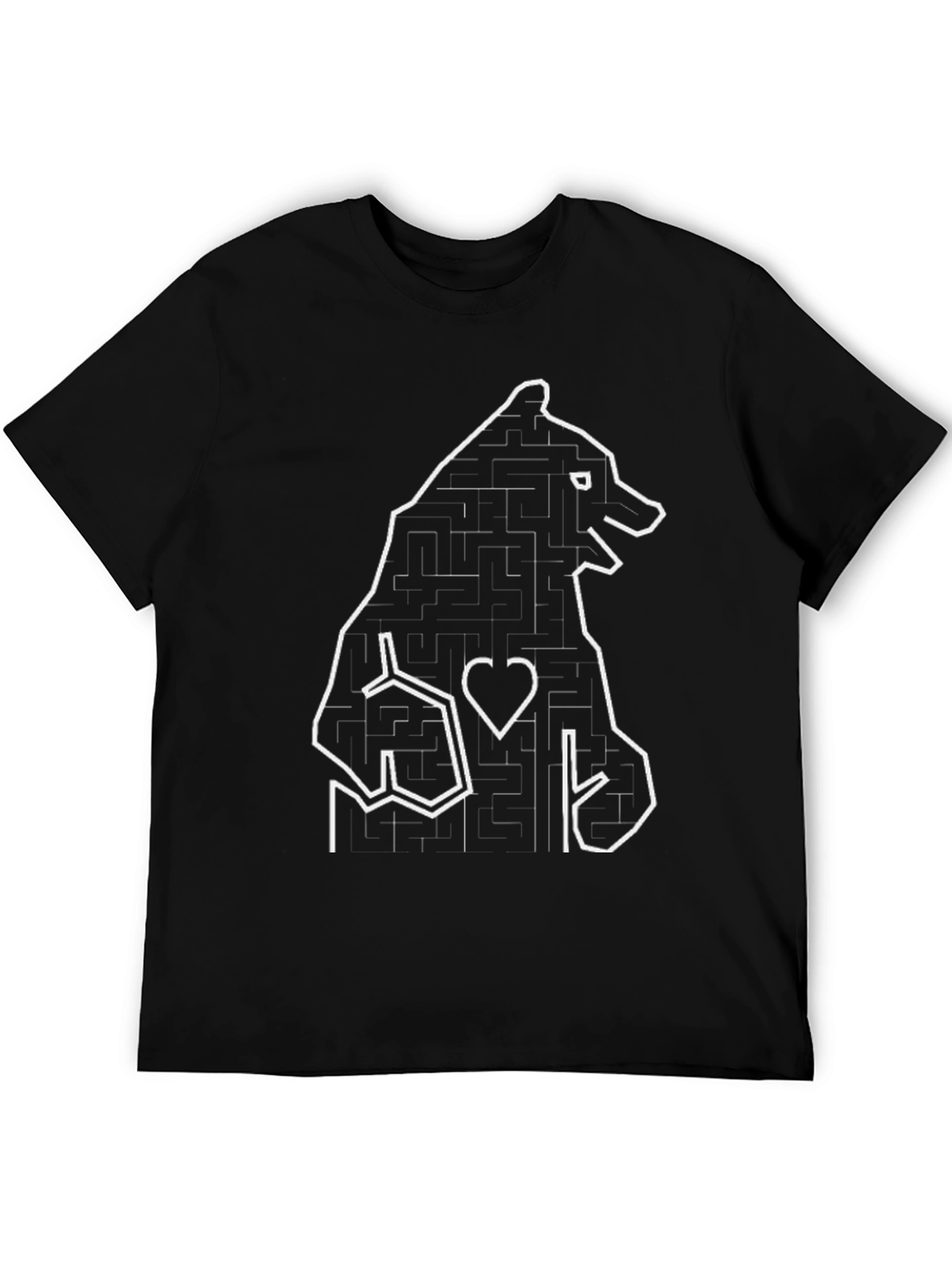 Bear Maze Graphic T-Shirt - Black - 5
