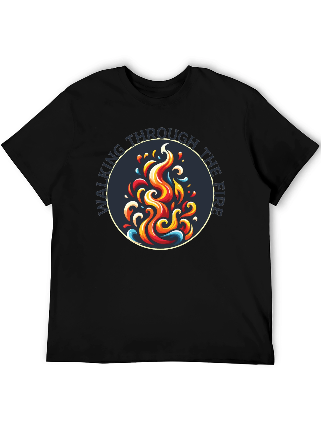 Black Walking Through the Fire Graphic Tee - Black view 5