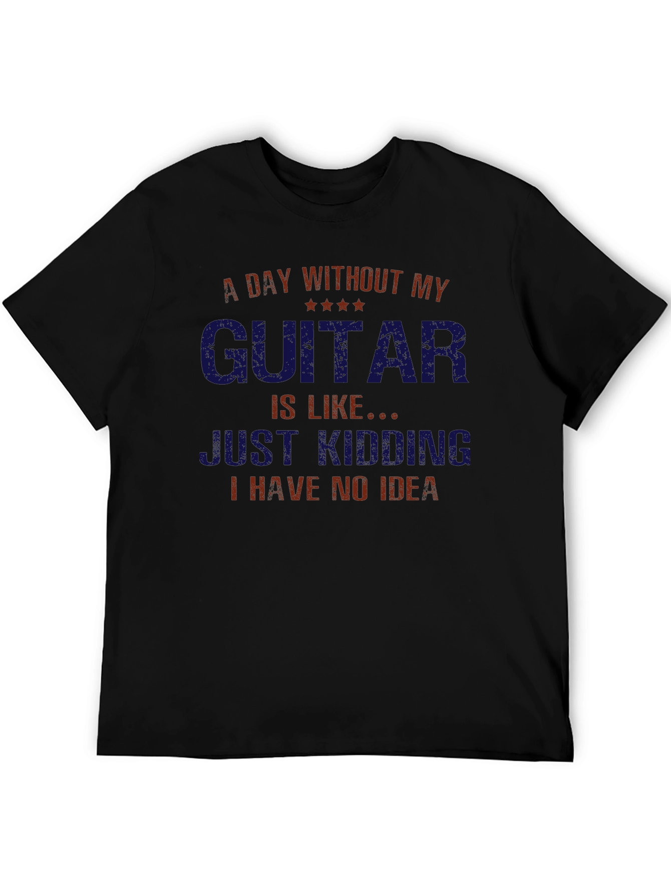 Black Guitar Lover's T-Shirt - 'A Day Without My Guitar' view 5