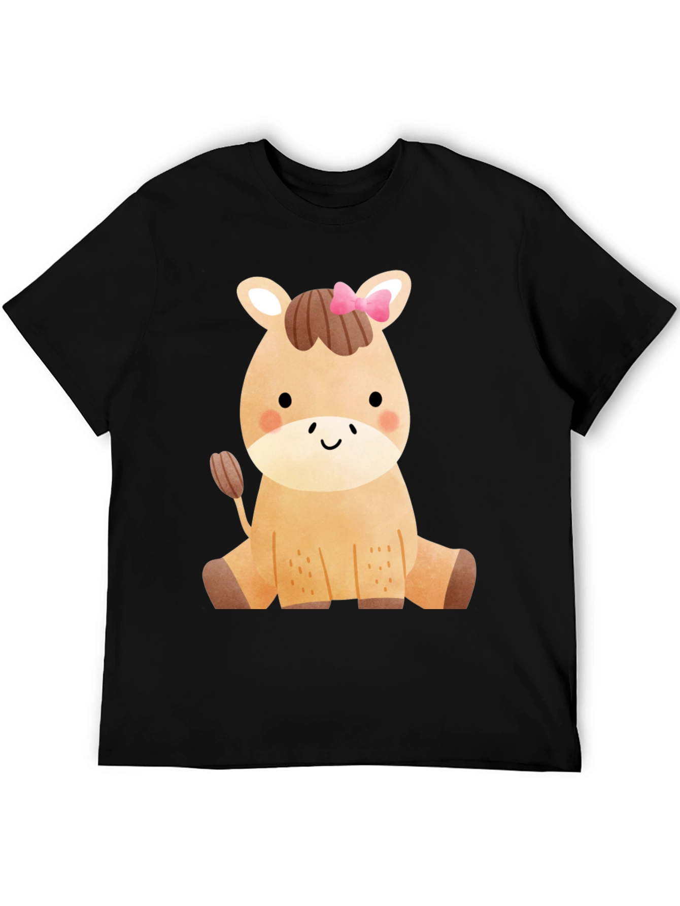 Black Cute Horse Graphic T-Shirt - Fun Animal Tee view 5