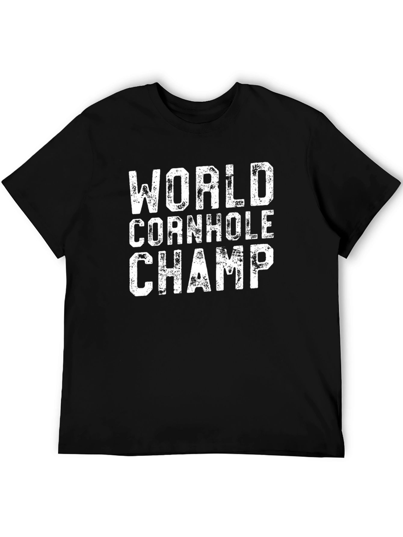 Black World Cornhole Champ Graphic Tee - Casual Black T-Shirt view 5