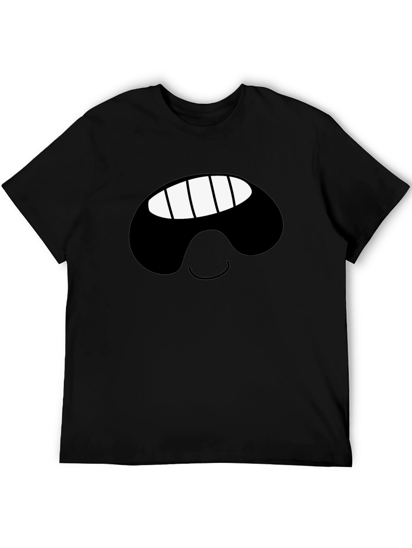 Black Smiling Face Black T-Shirt view 5