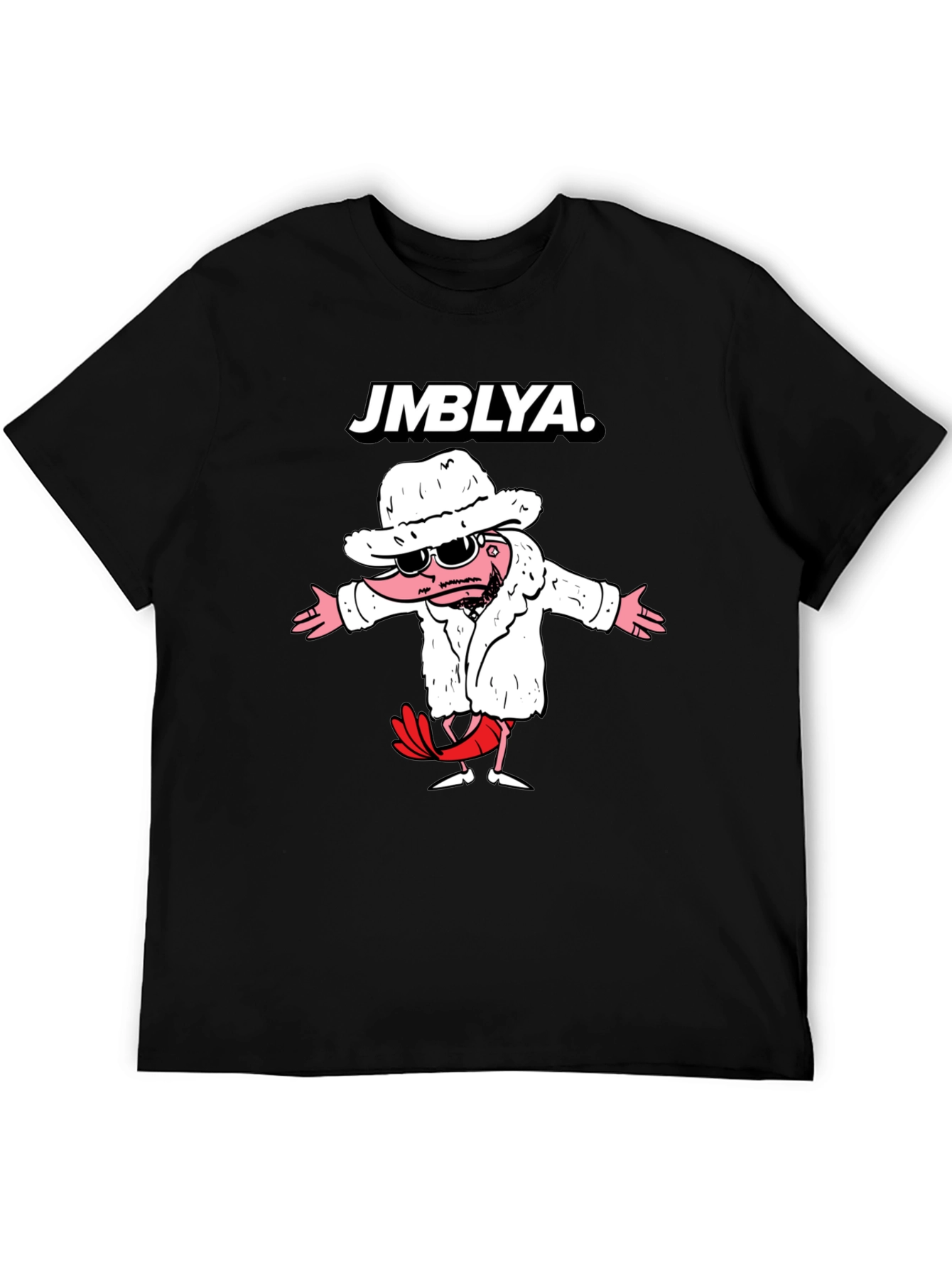 Black JMBYLA Cartoon Character Graphic T-Shirt view 5