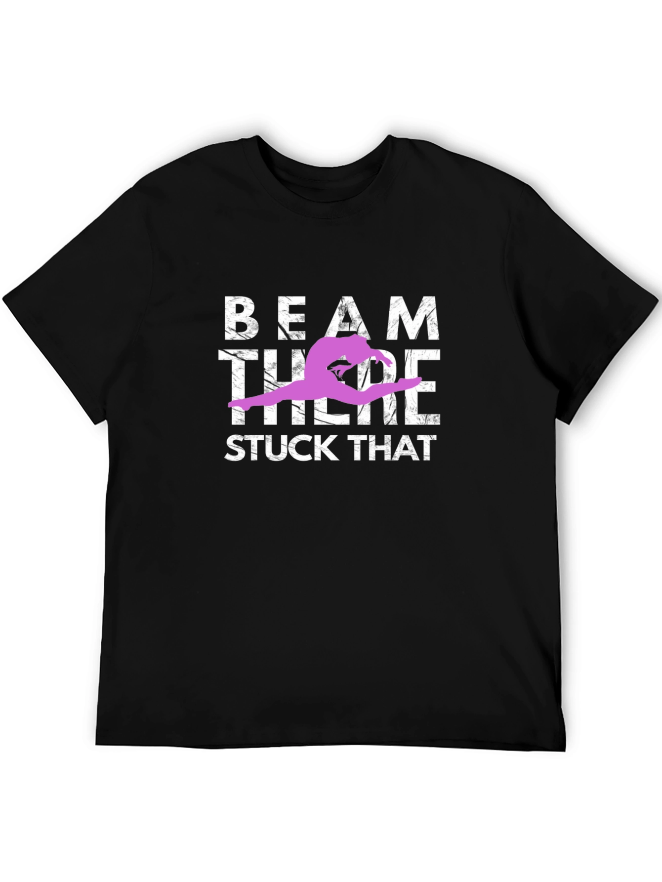 Black Gymnastics Beam T-Shirt - Stuck That Landing Tee view 5