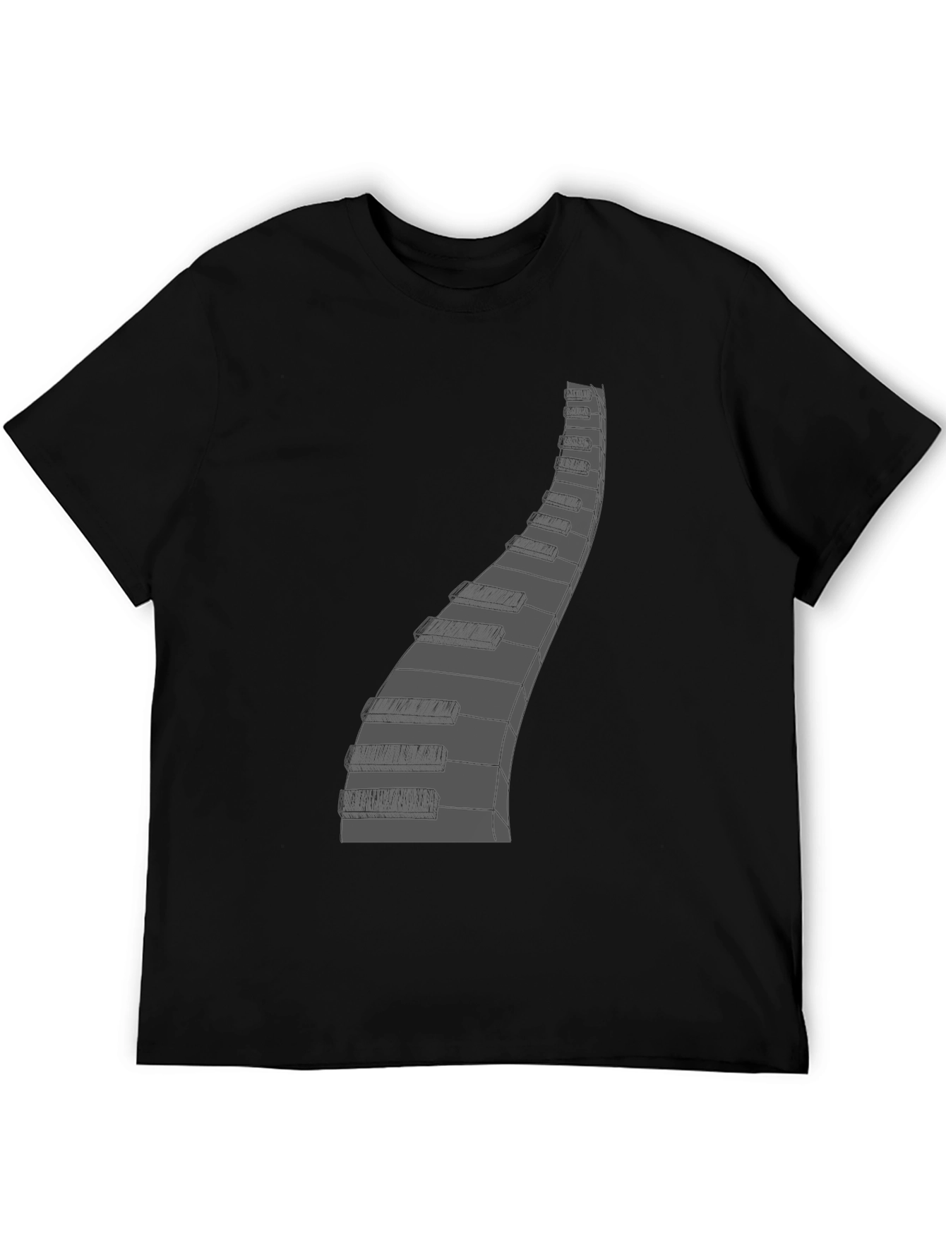 Black Piano Keys Graphic Tee - Musician Style view 5