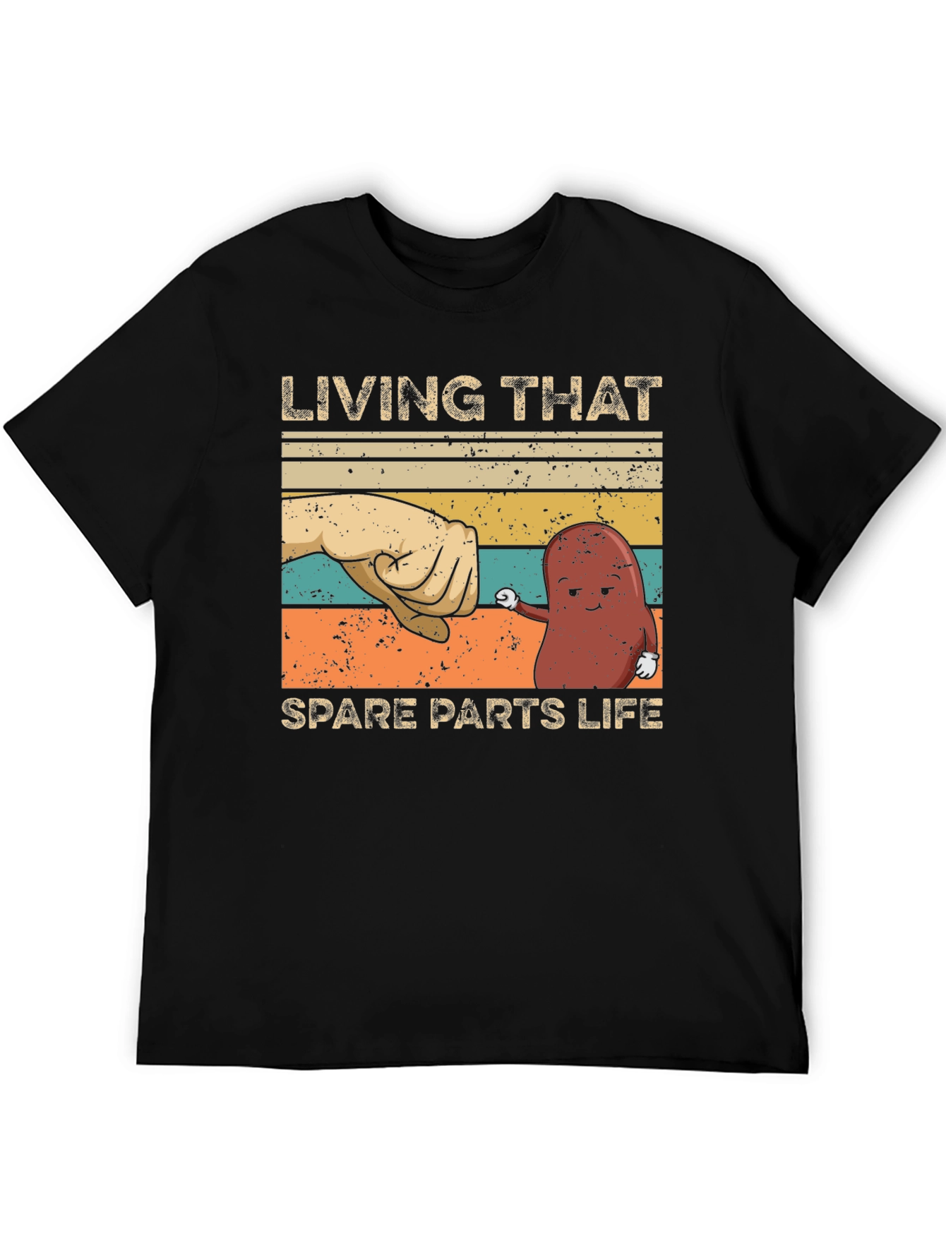 Black Living That Spare Parts Life T-Shirt - Funny Kidney Tee view 5