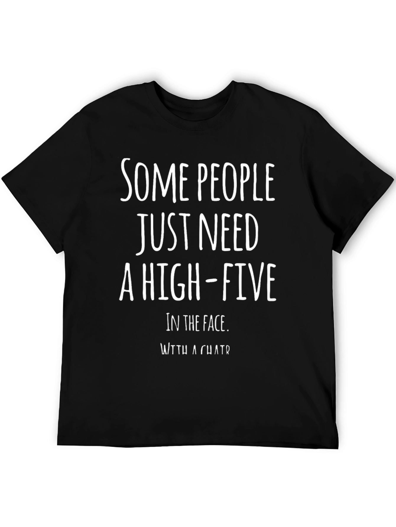 Black Funny High-Five T-Shirt view 5