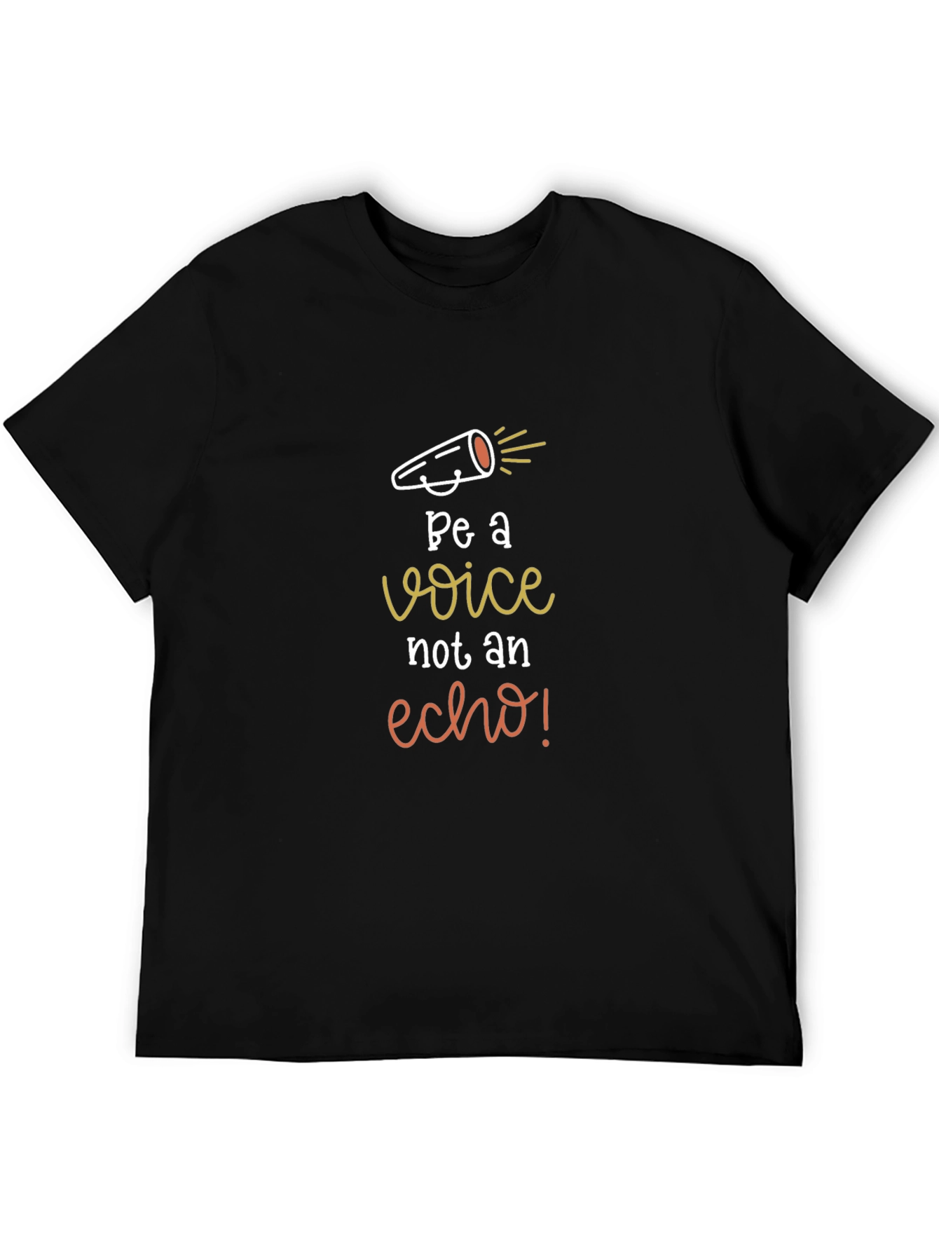 Black Be A Voice Graphic Tee - Inspiring Black T-Shirt view 5