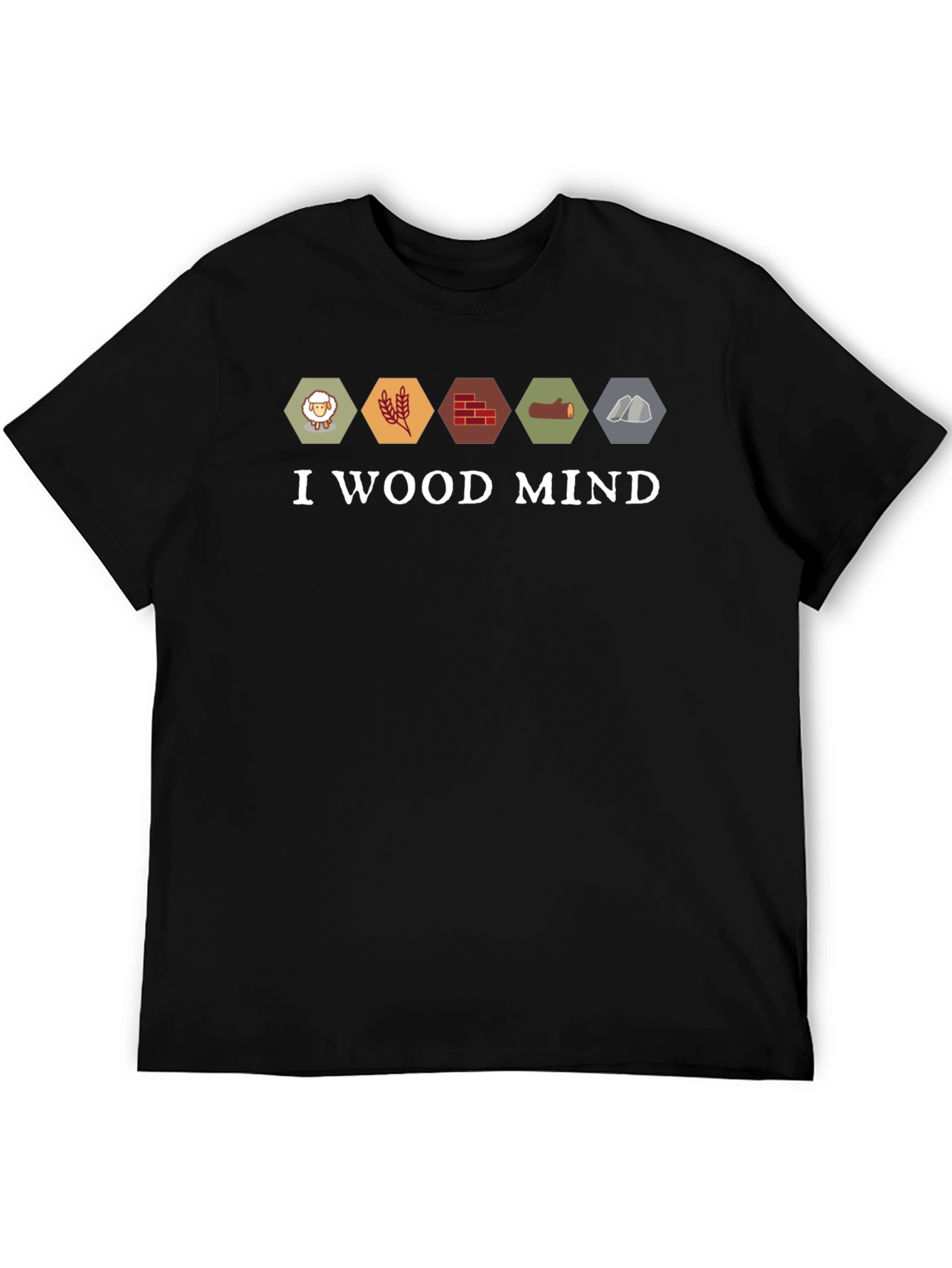 Black Catan Resources T-Shirt - I Wood Mind Funny Board Game Tee view 5