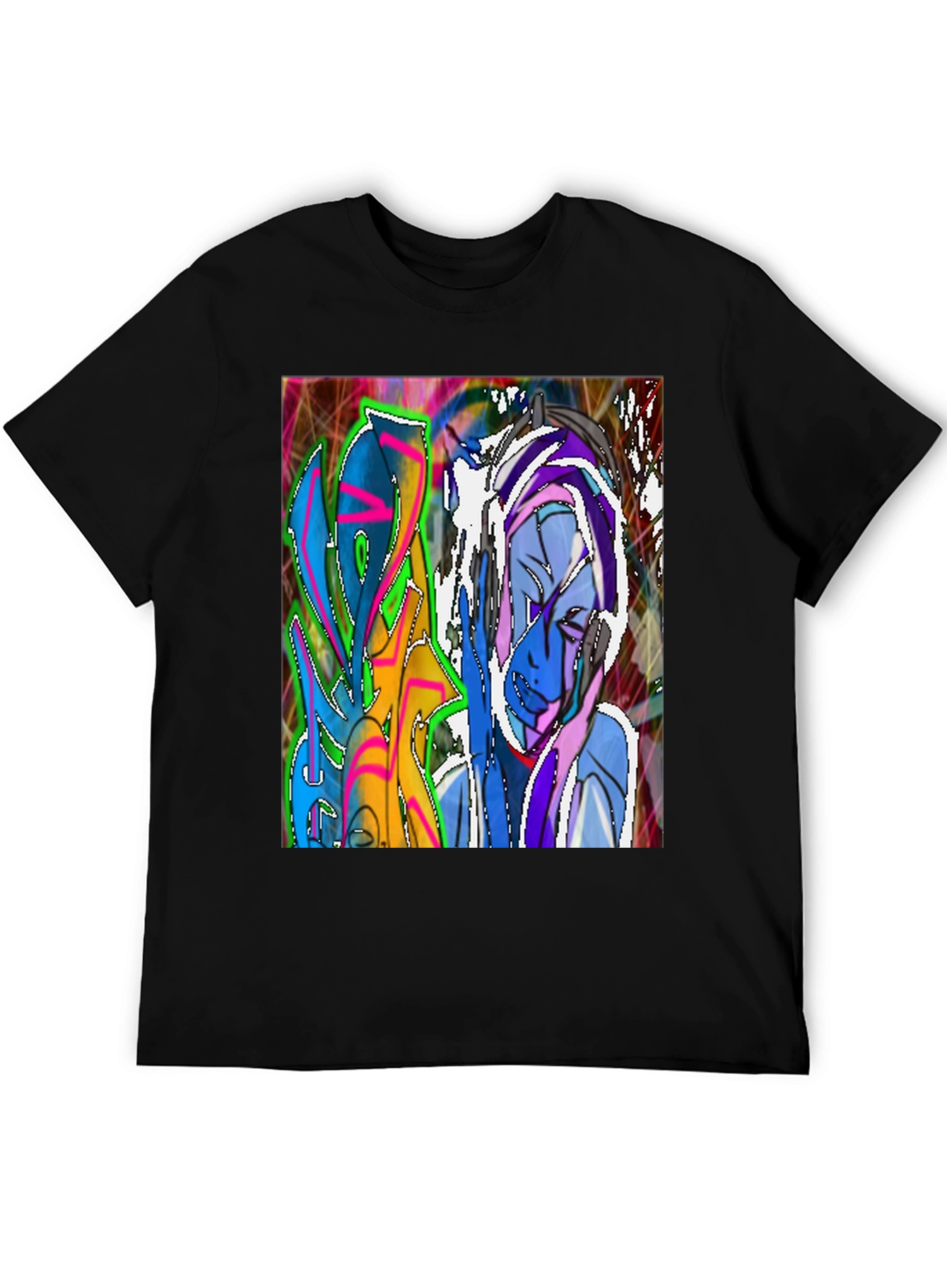 Black Abstract Graffiti Art T-Shirt - Street Style Tee view 5