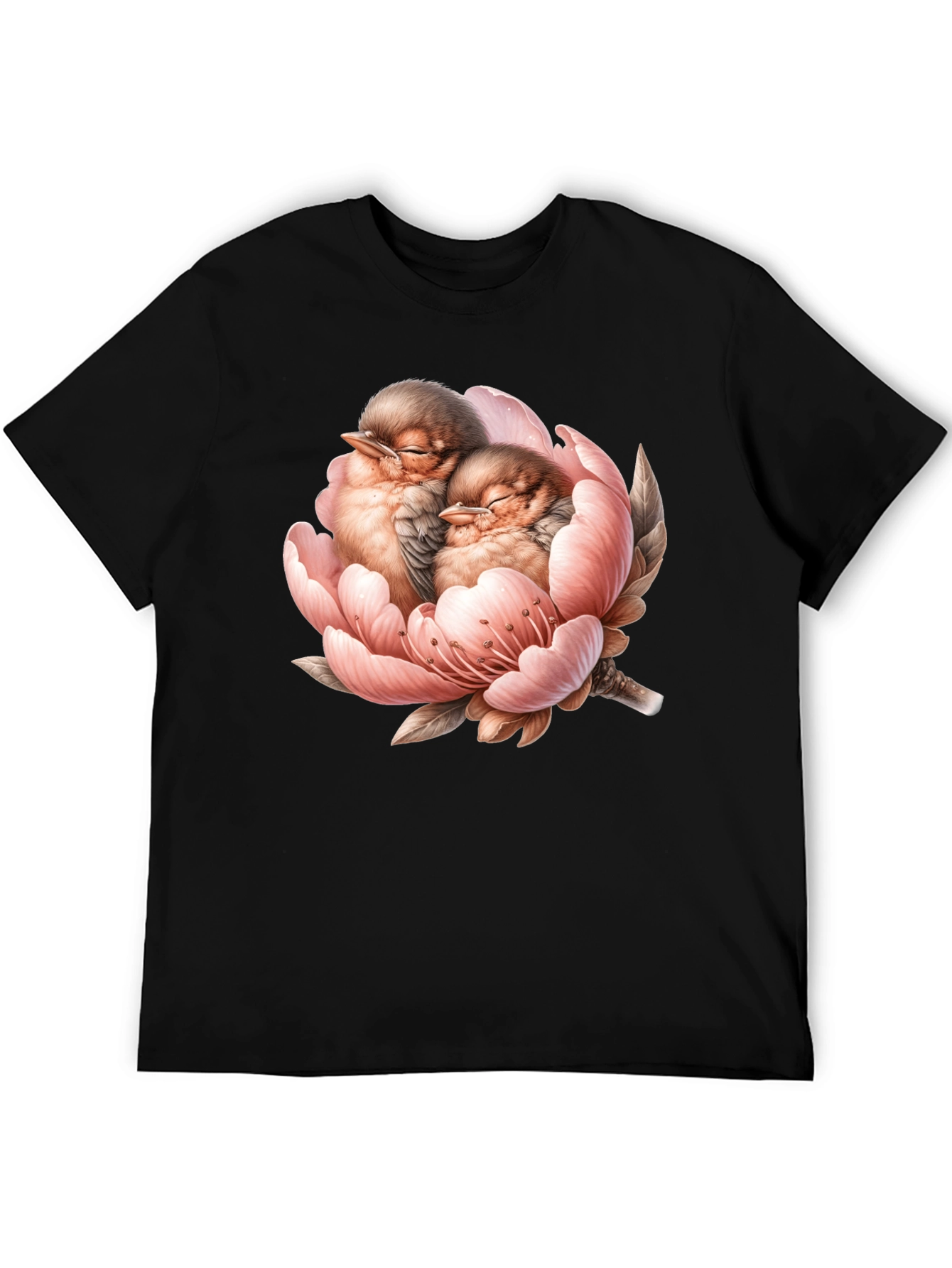 Black Birds in Bloom Black Graphic Tee view 5