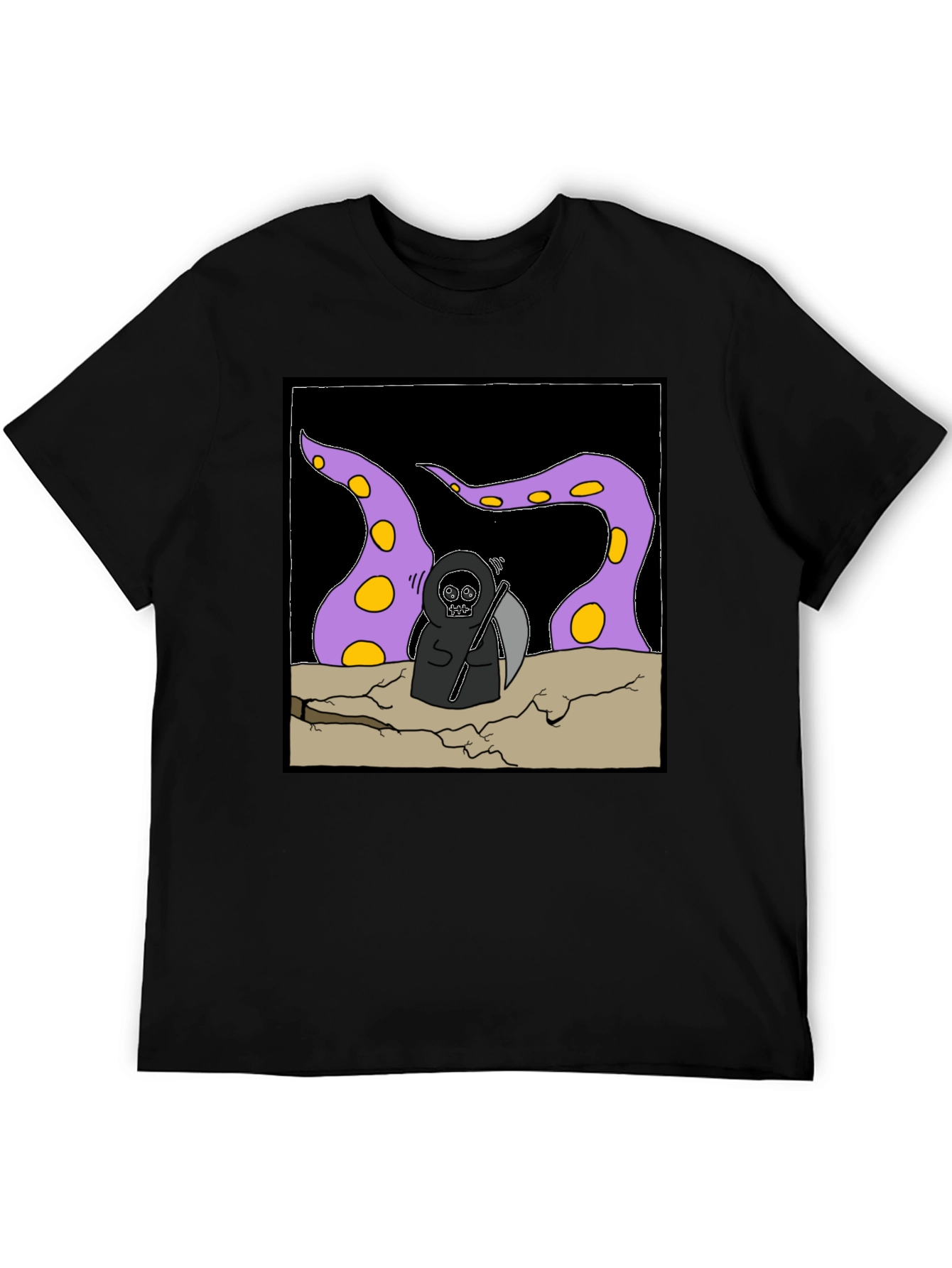Black Grim Reaper Tentacle T-Shirt view 5