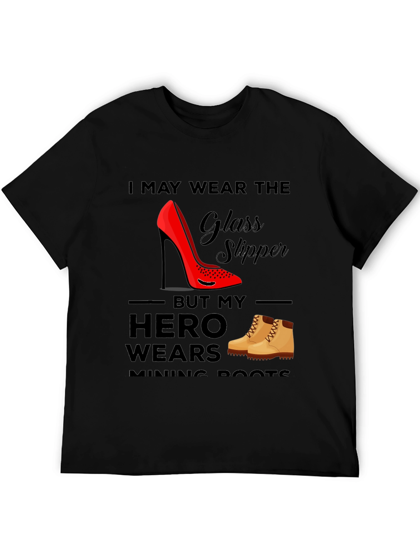 Black Glass Slipper & Mining Boots Tee view 5