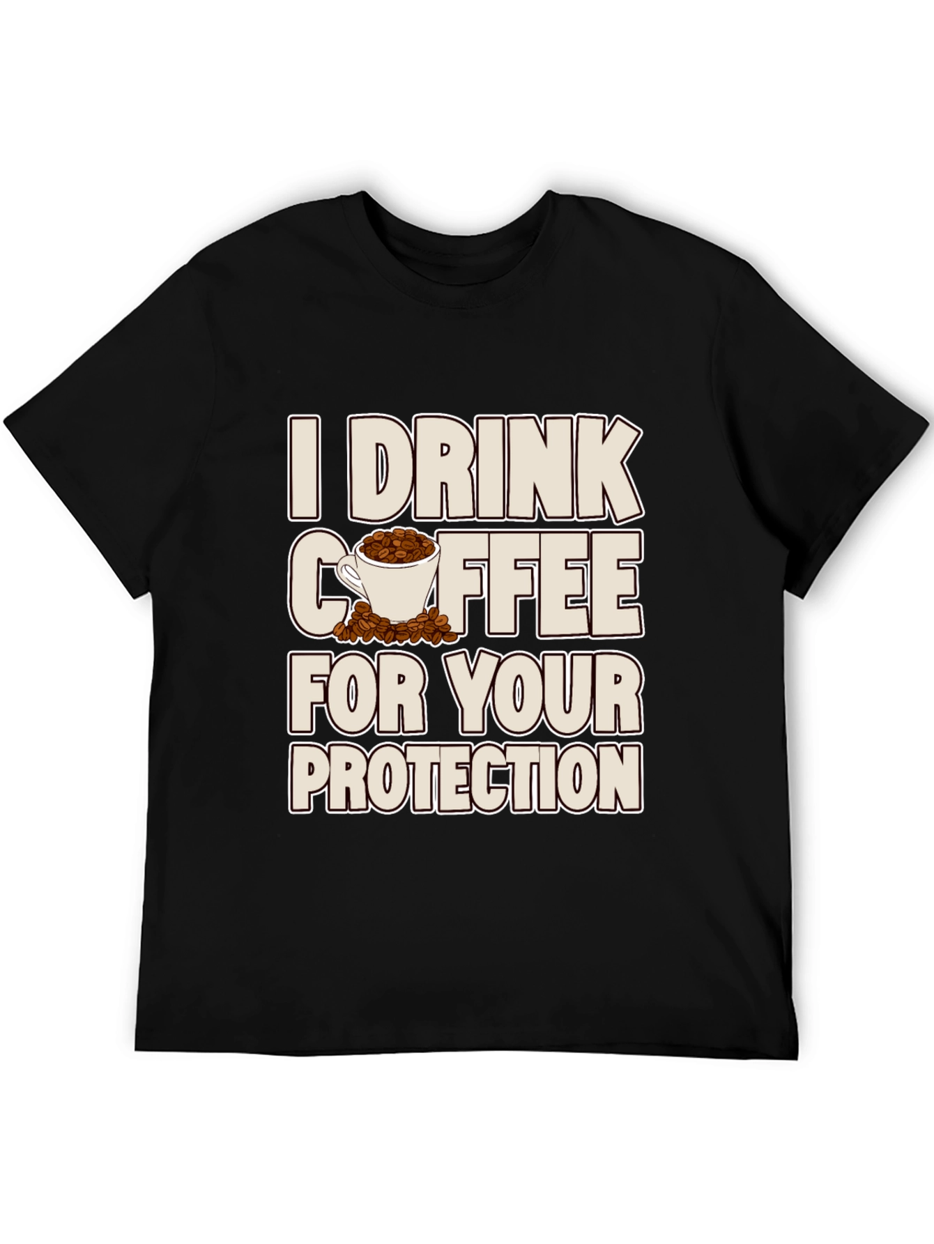 Black Coffee Protection T-Shirt - Sarcastic Graphic Tee view 5
