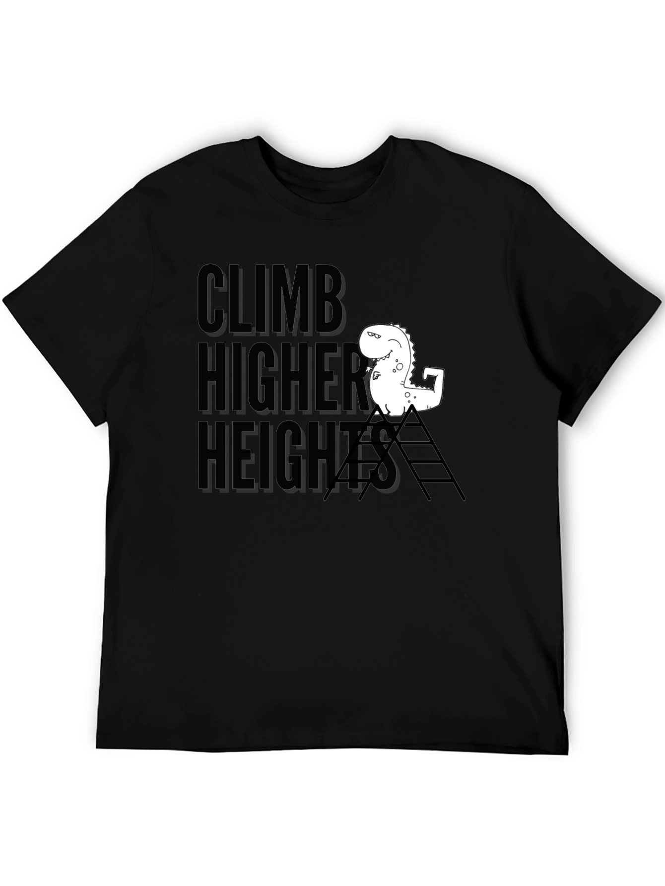 Black Climb Higher Heights Dino Graphic Tee view 5