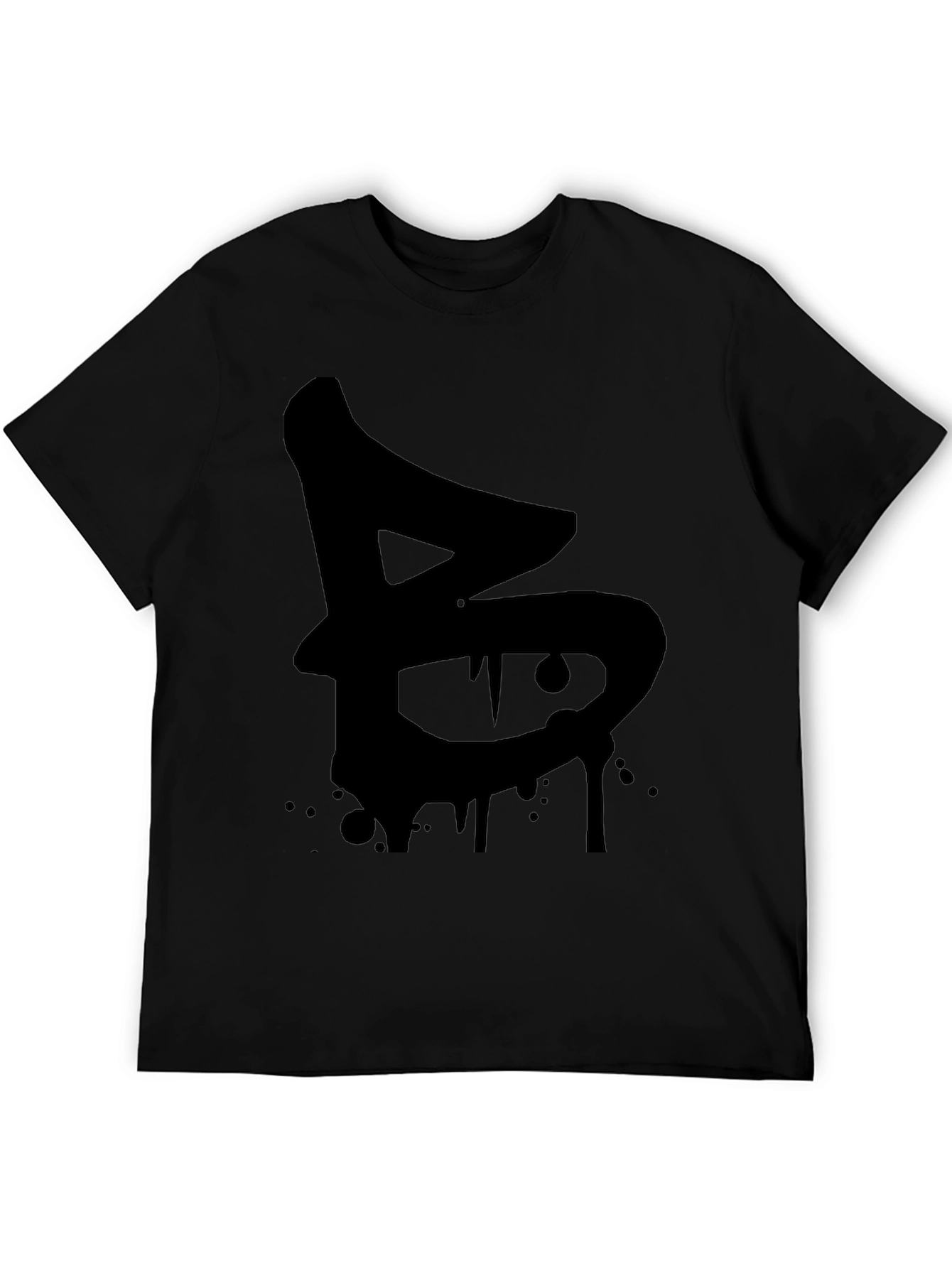 Black Urban Drip Letter B Black Graphic Tee view 5