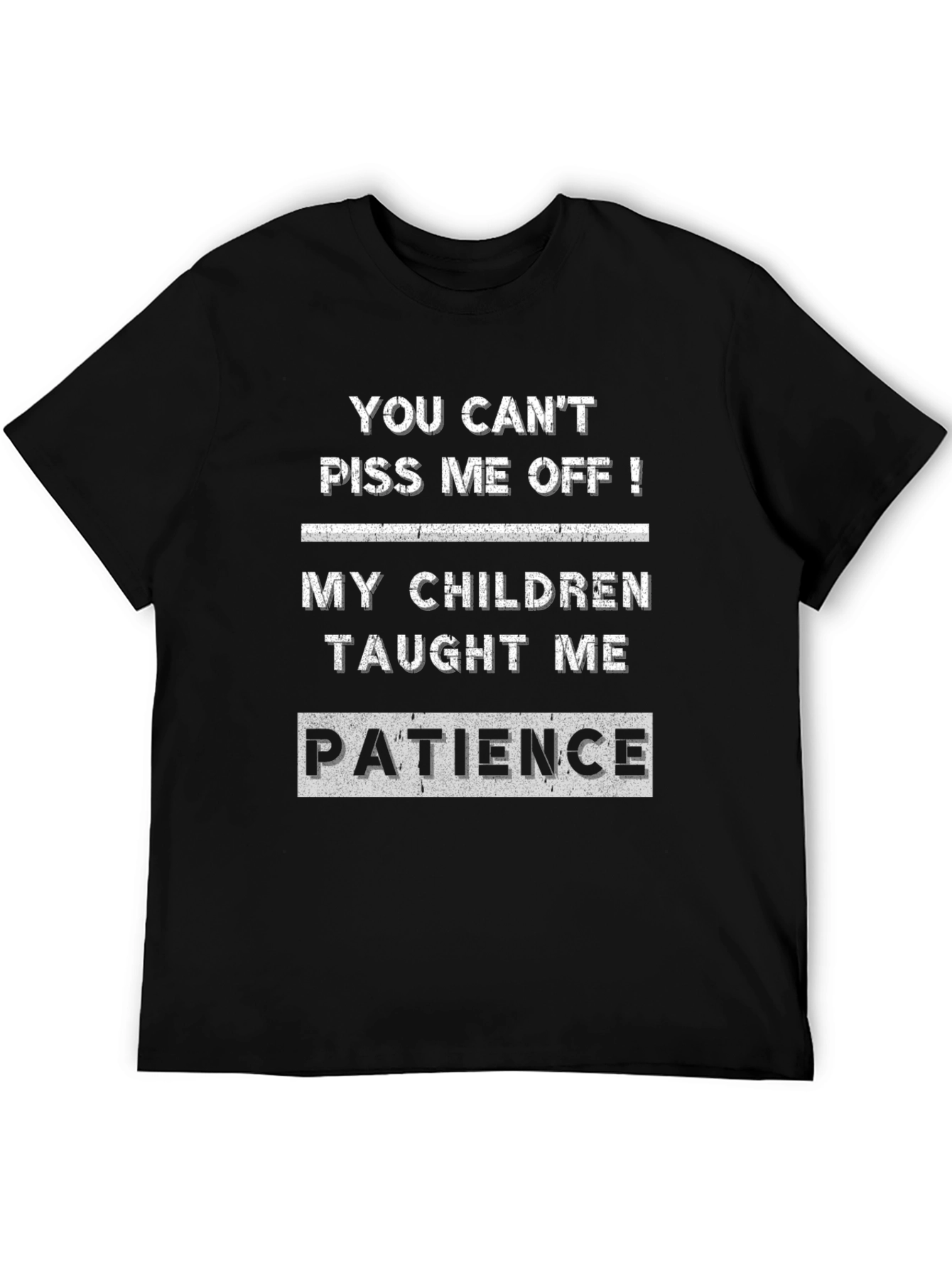 Black Funny Patience Quote Black T-Shirt view 5