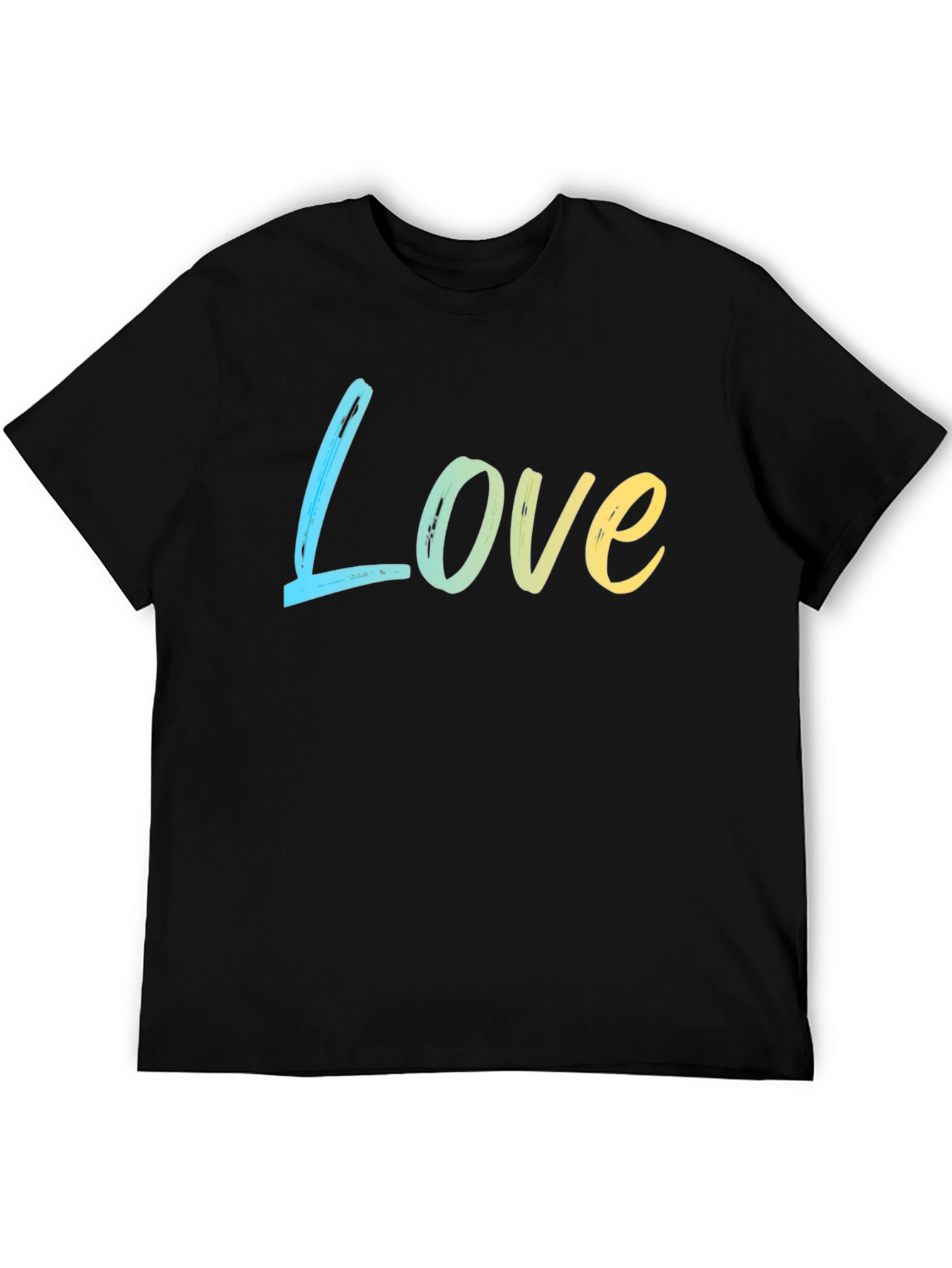 Black Love Gradient Tee - Soft Cotton Blend, Casual Style view 5