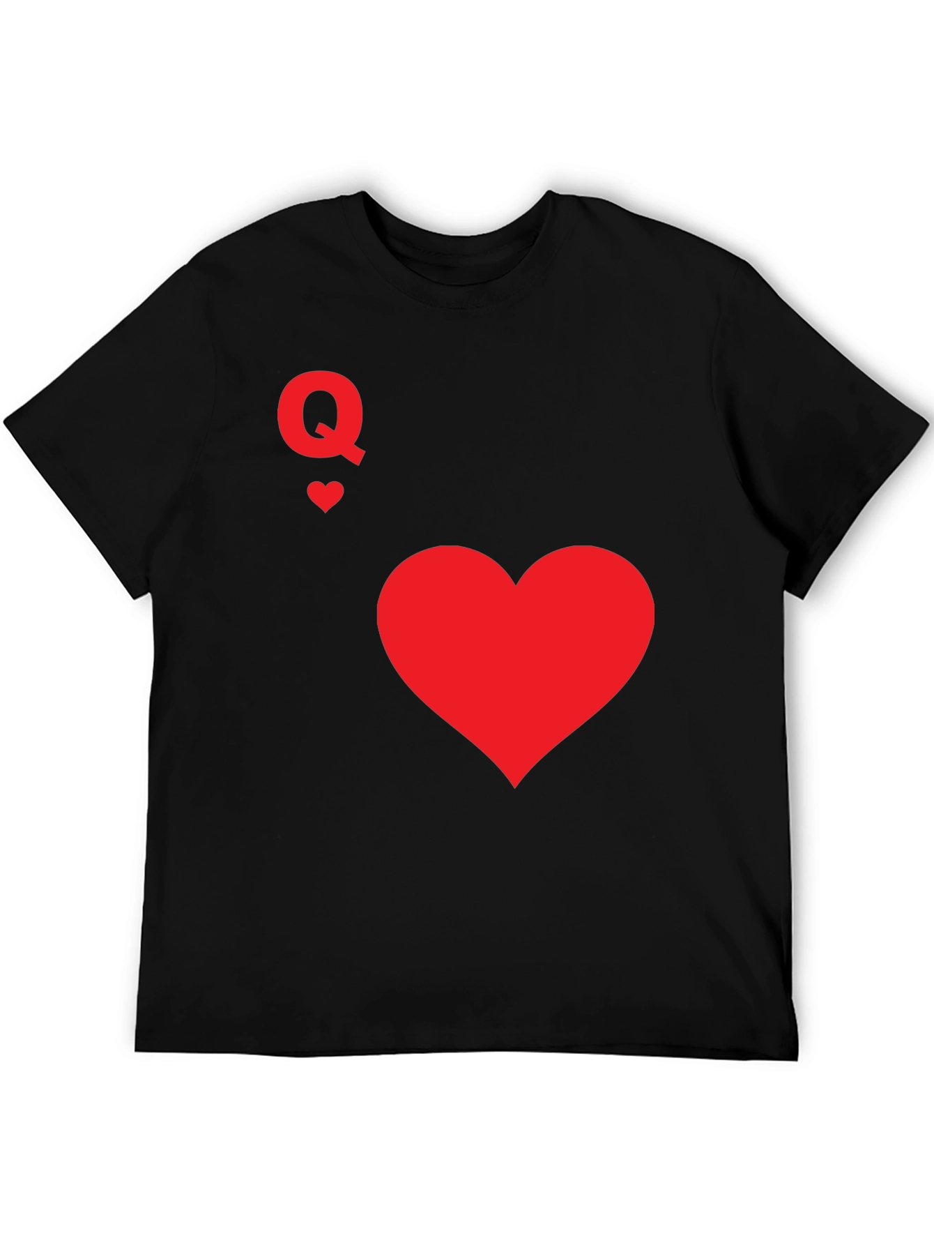Black Queen of Hearts Black T-Shirt view 5