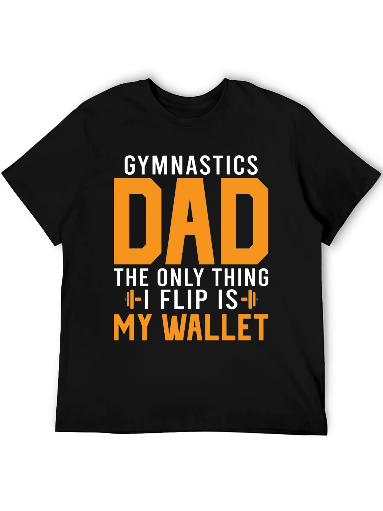 Black Gymnastics Dad T-Shirt - Flipping Wallet Humor view 5