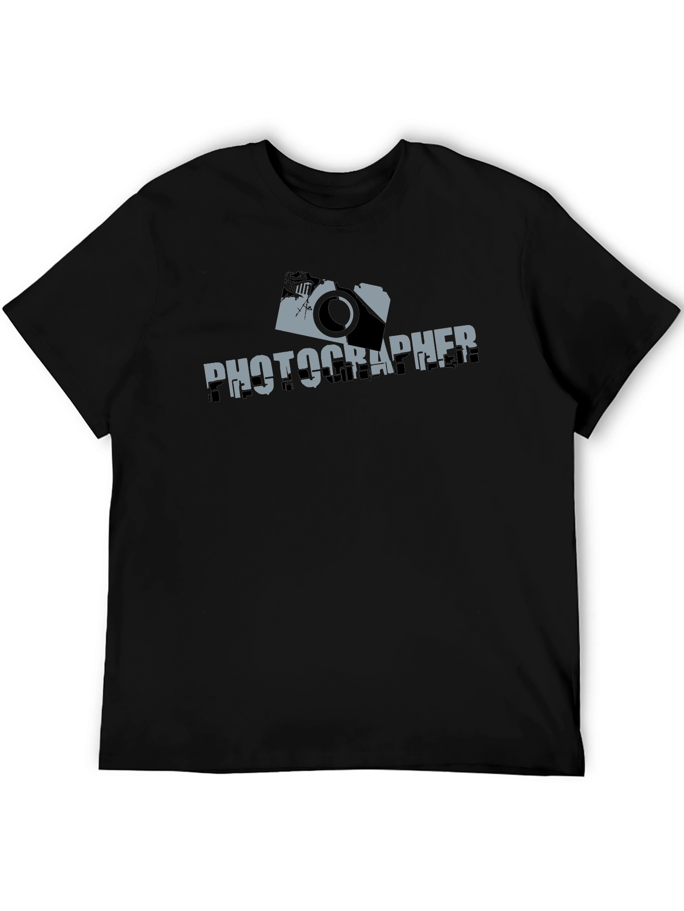 Black Photographer Graphic T-Shirt - Black view 5