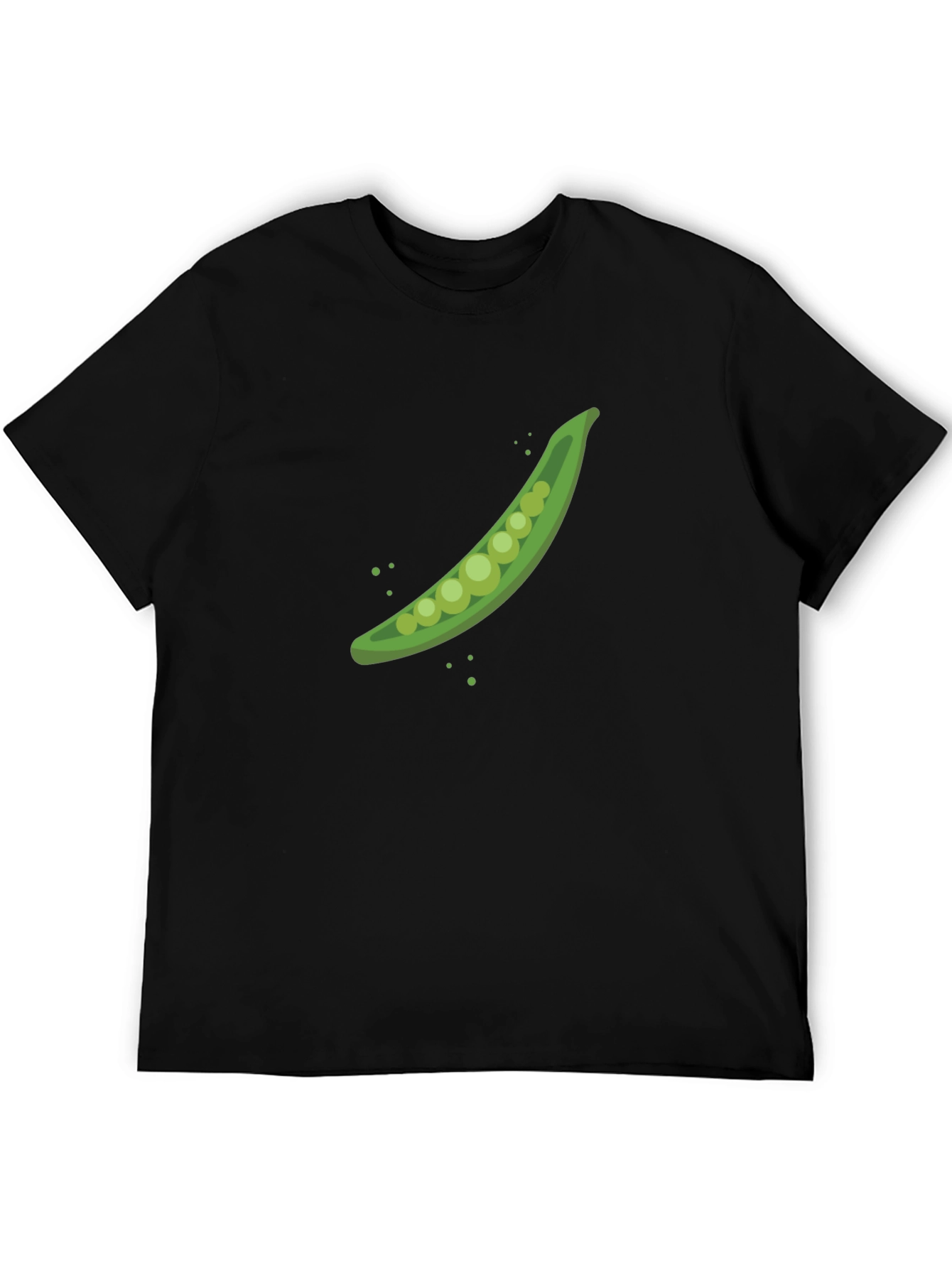 Black Pea Pod Graphic T-Shirt - Black Cotton Tee view 5