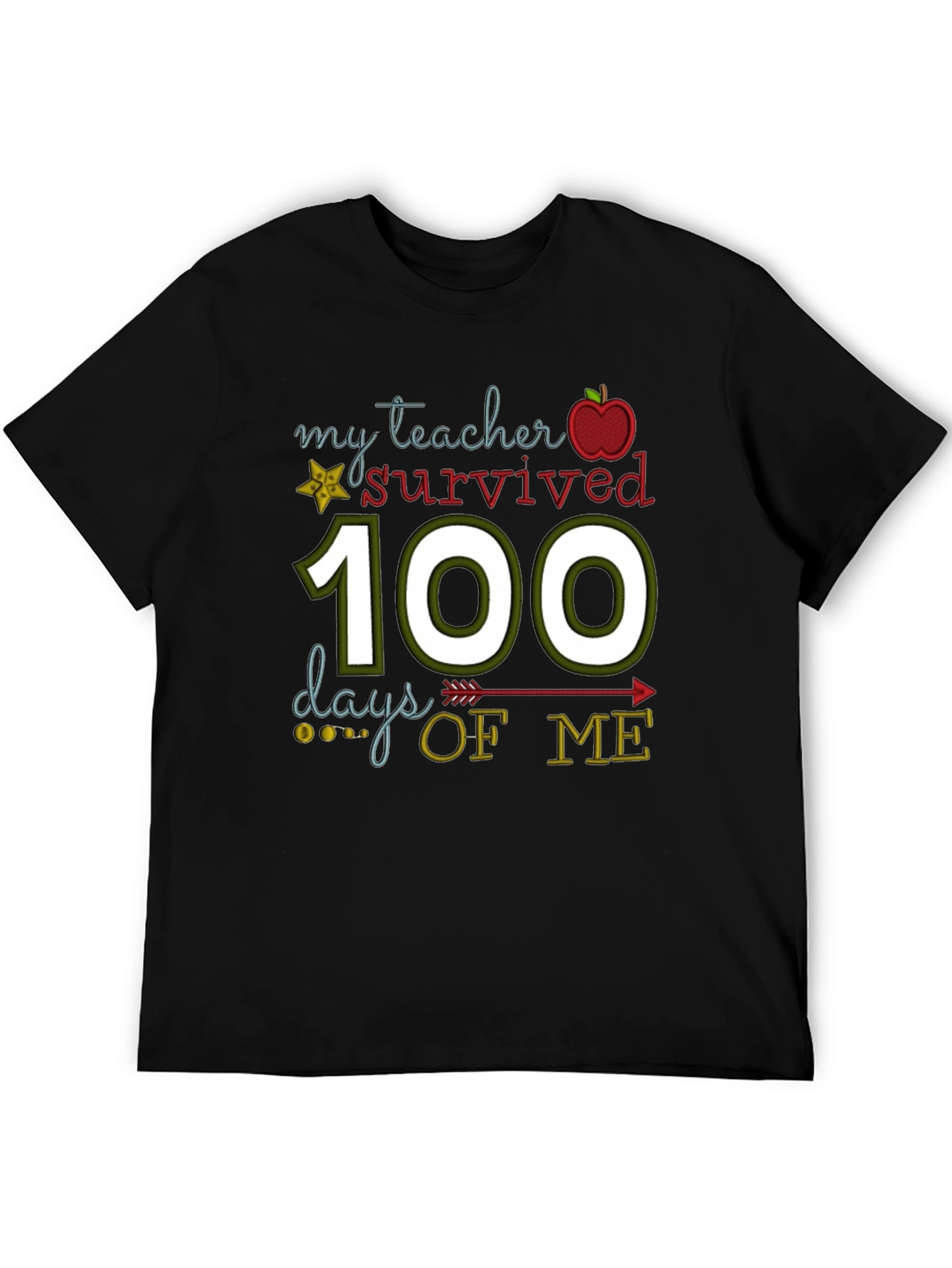 Black My Teacher Survived 100 Days of Me T-Shirt view 5