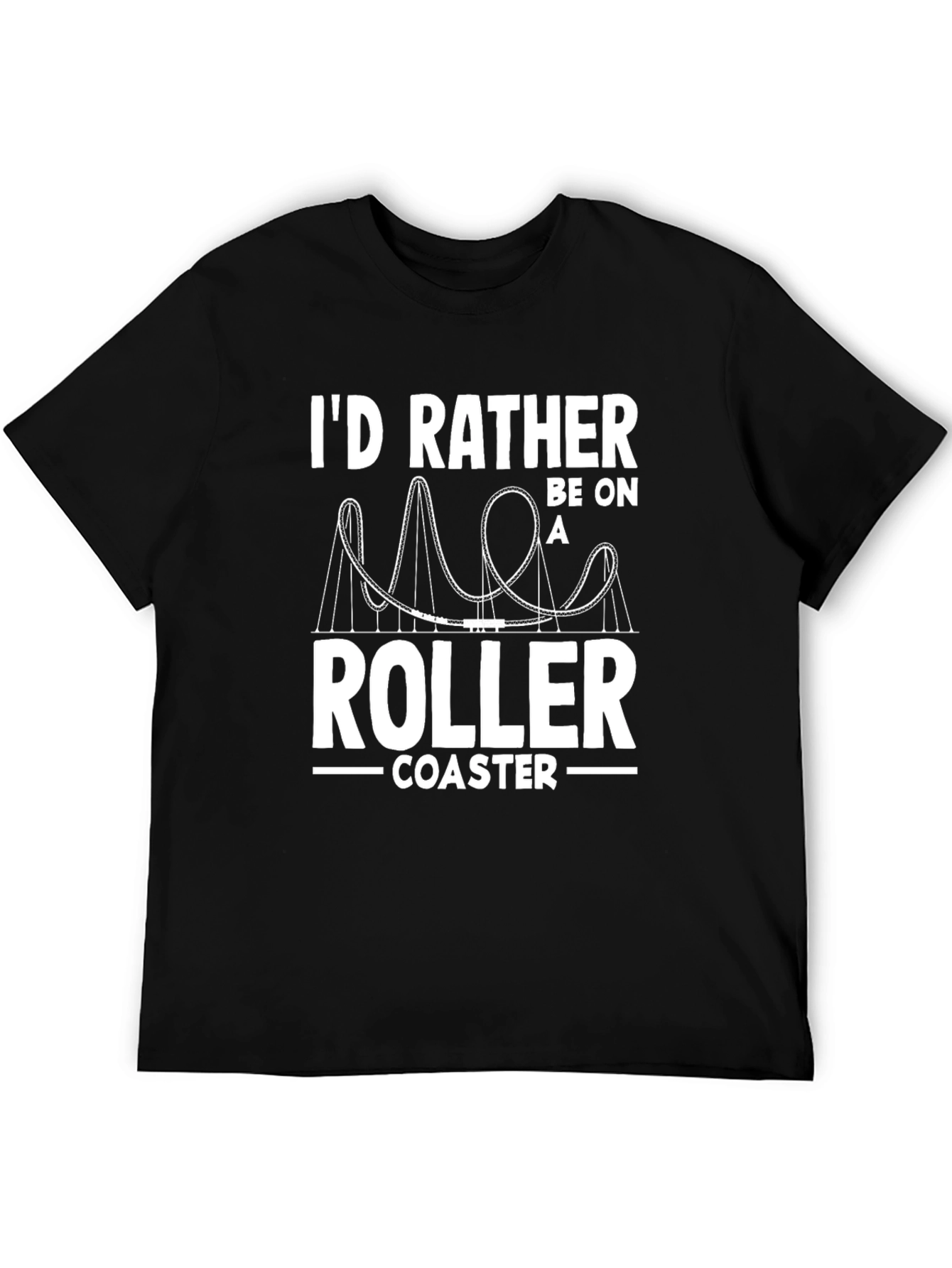 Black Roller Coaster Enthusiast T-Shirt - Ride Lover Tee view 5