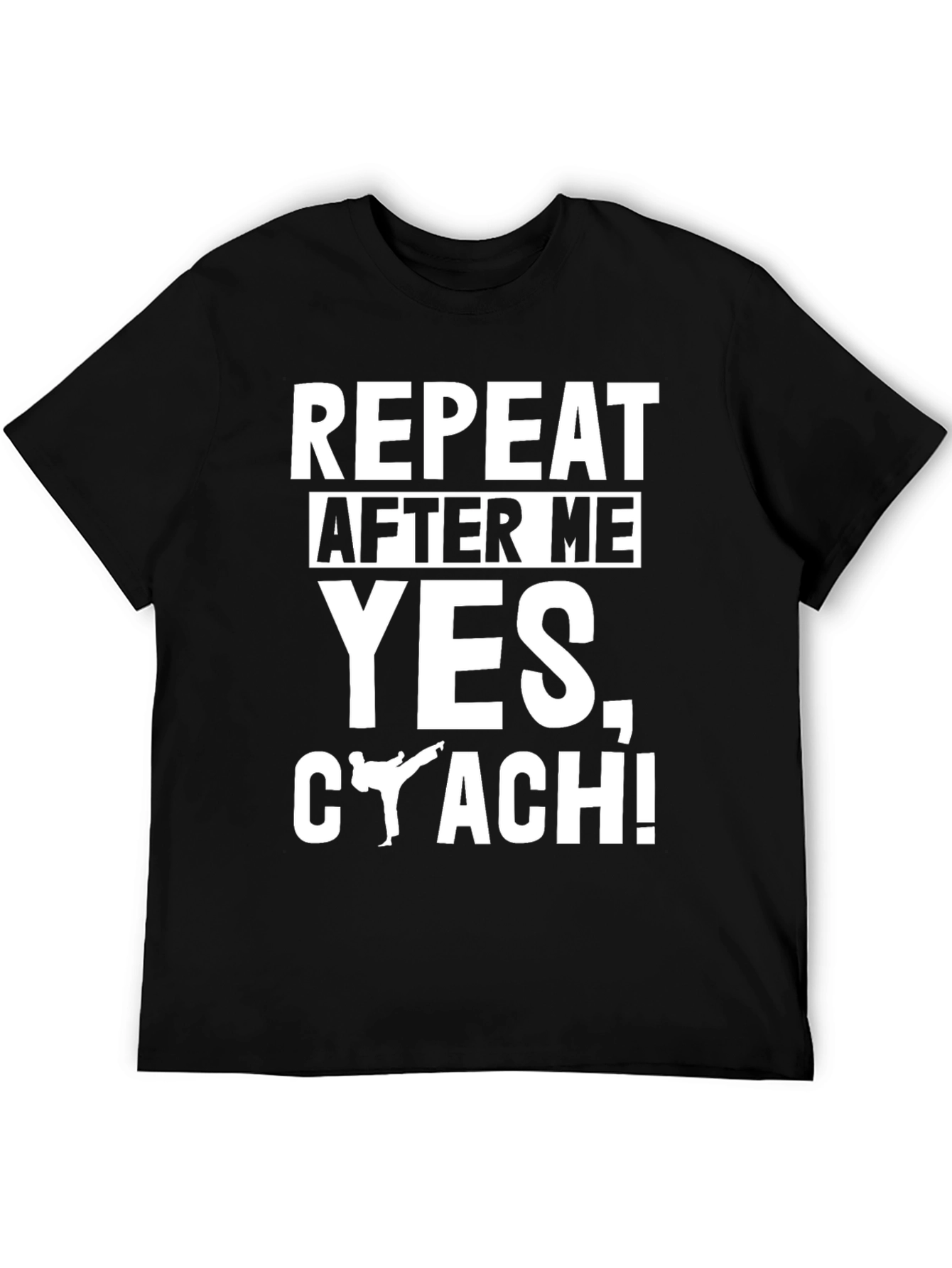 Black Repeat After Me Yes, Coach! T-Shirt view 5