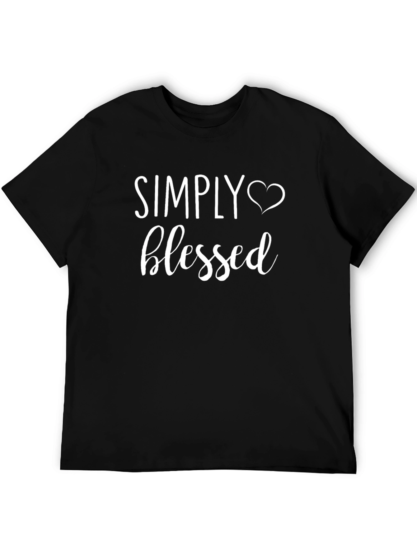Black Simply Blessed Graphic Tee - Cotton Blend Casual Shirt view 5
