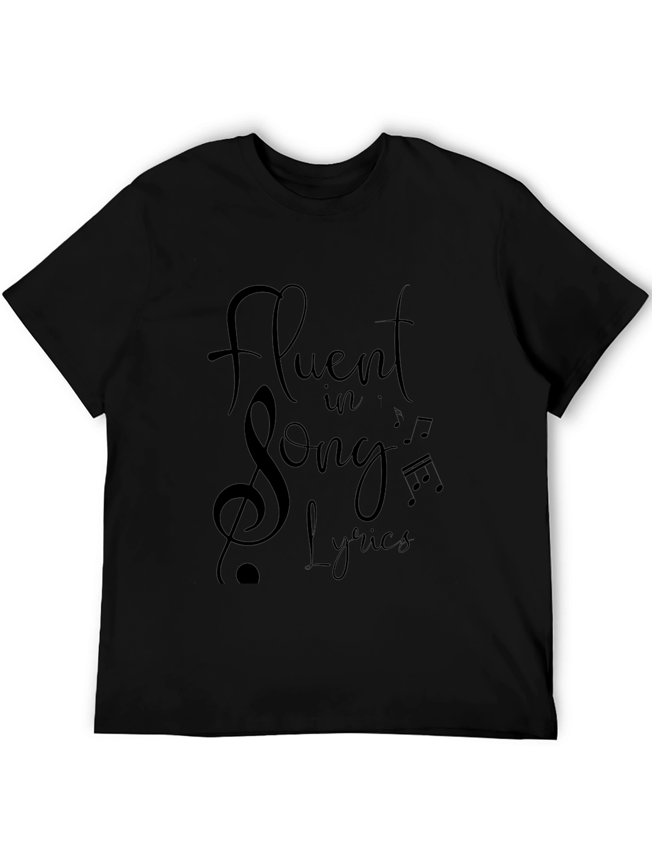 Black Fluent In Song Lyrics T-Shirt view 5