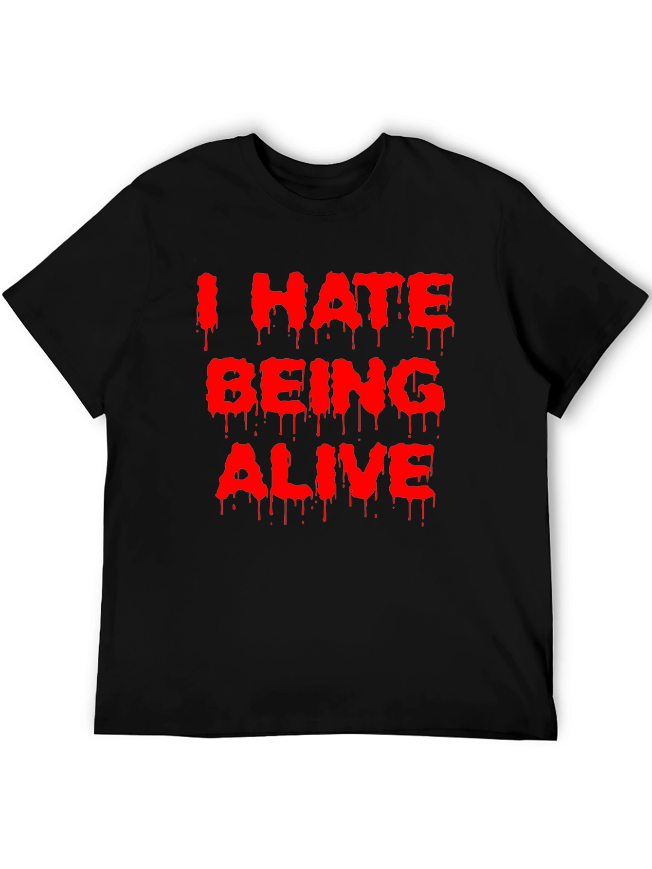 Black I Hate Being Alive Graphic Tee - Black Novelty T-Shirt view 5