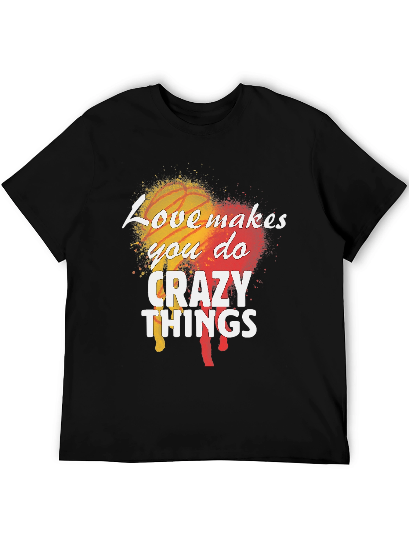 Black Love Makes You Do Crazy Things Men's Black T-Shirt view 5