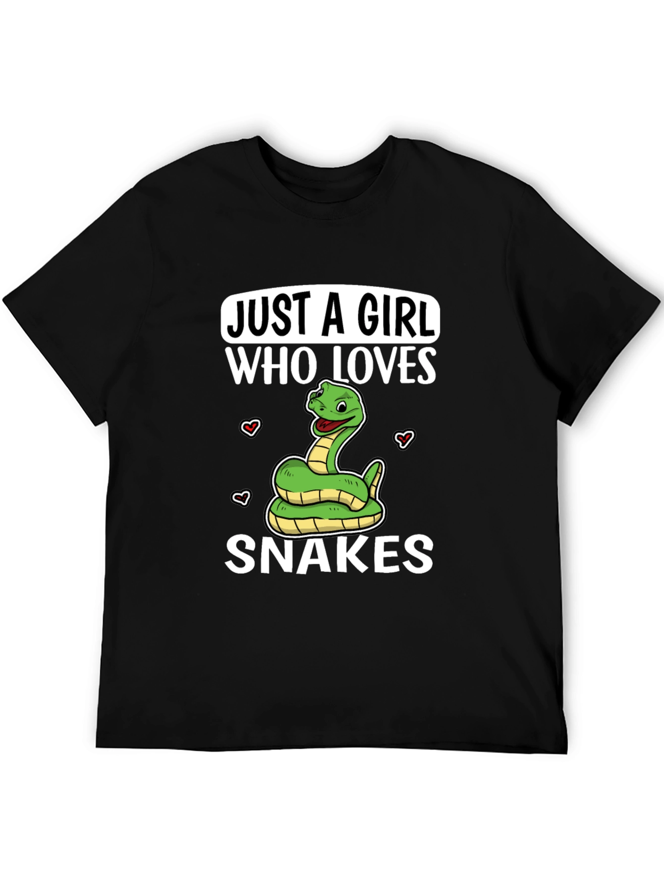 Black Just a Girl Who Loves Snakes T-Shirt view 5