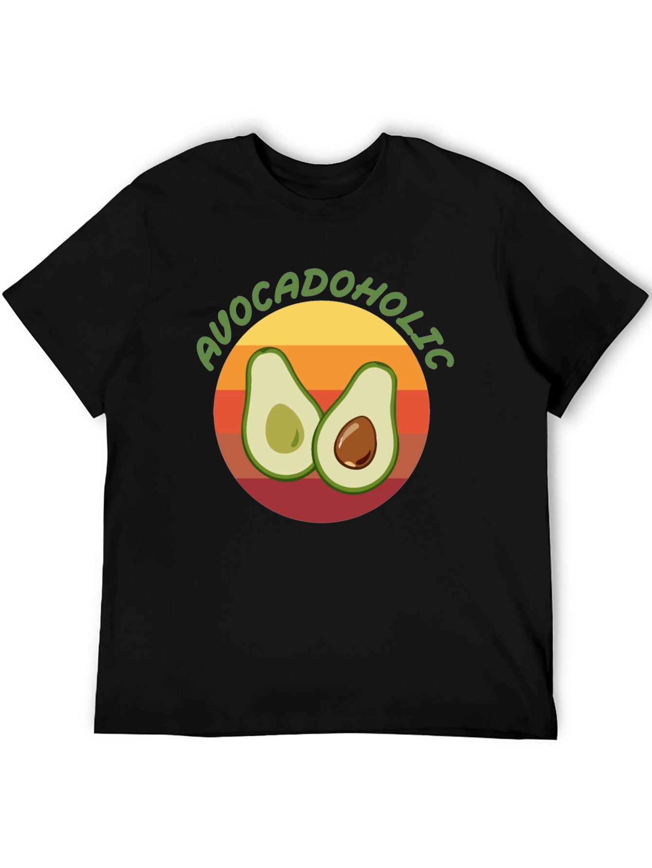 Black Avocadololic Graphic Tee - Black Unisex T-Shirt view 5