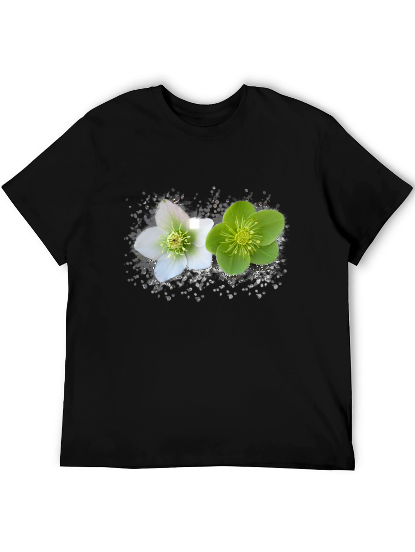Black Floral Graphic Black T-Shirt - Nature Inspired Tee view 5