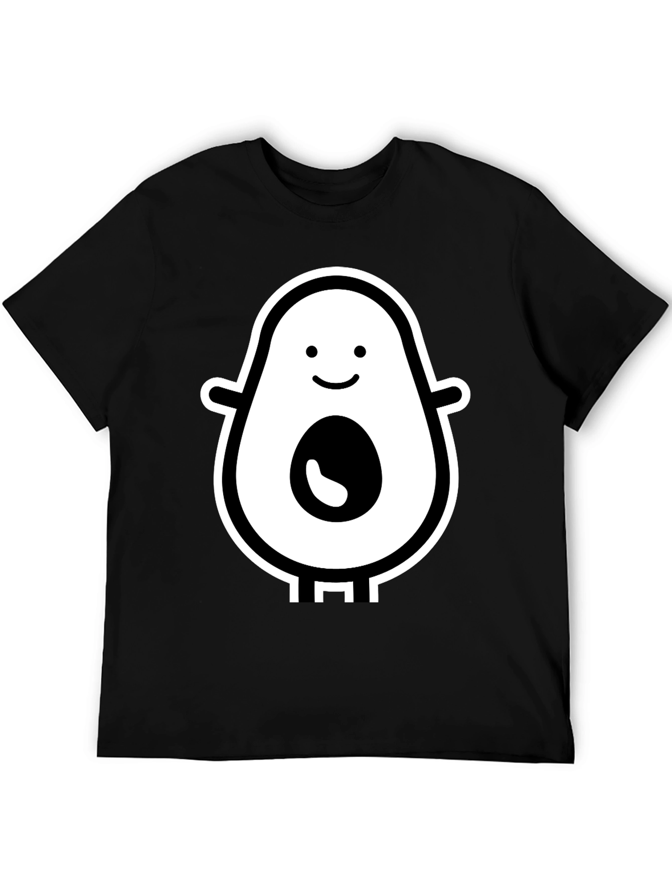 Black Funny Avocado T-Shirt - Cute Cartoon Fruit Tee view 5